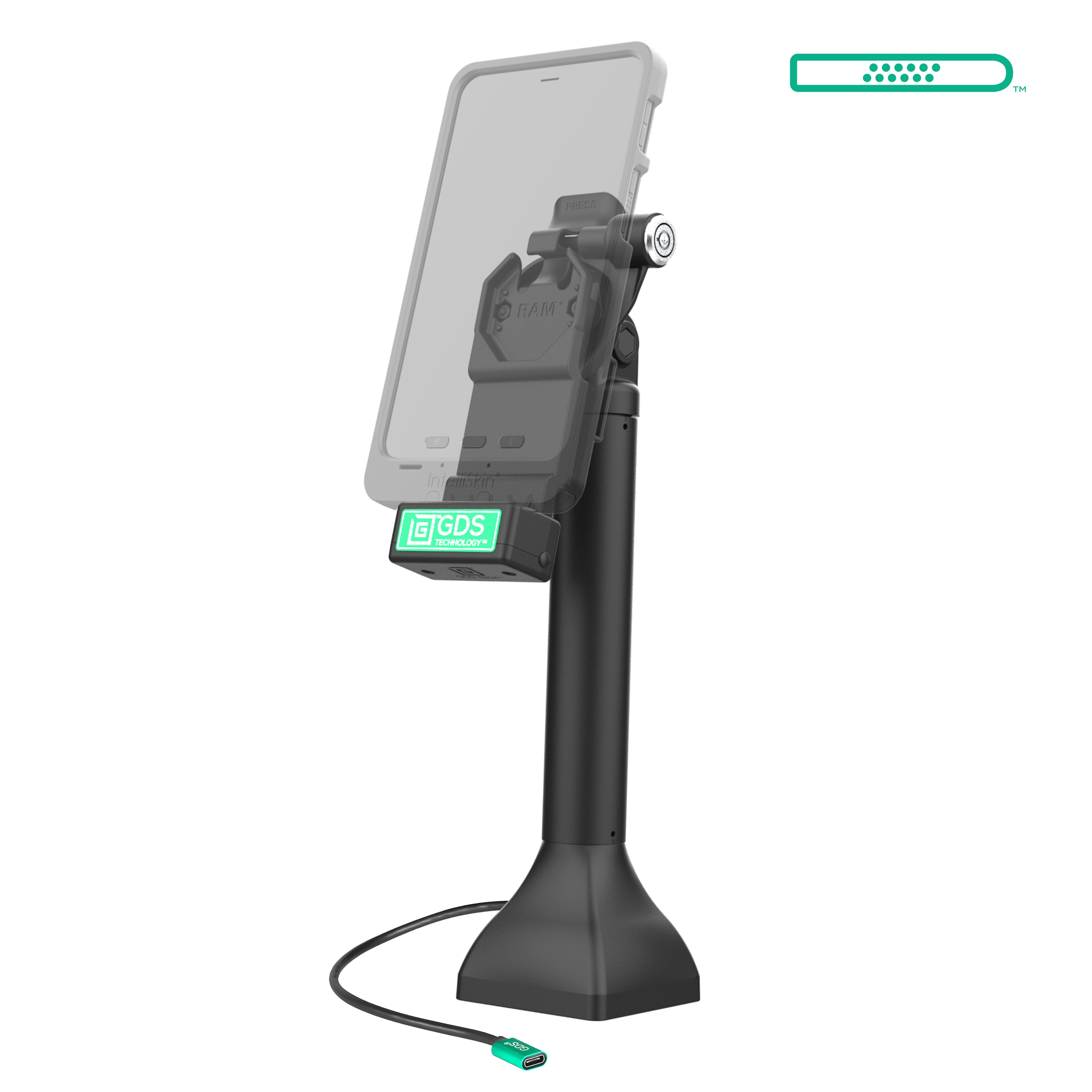 GDS® Uni-Conn™ 35,56 cm (14") Pedestal Dock met slot en oplaadfunctie voor USB-C - RAM Mounts RAM-GDS-DOCKLR-D11-14-U1C afbeelding 2