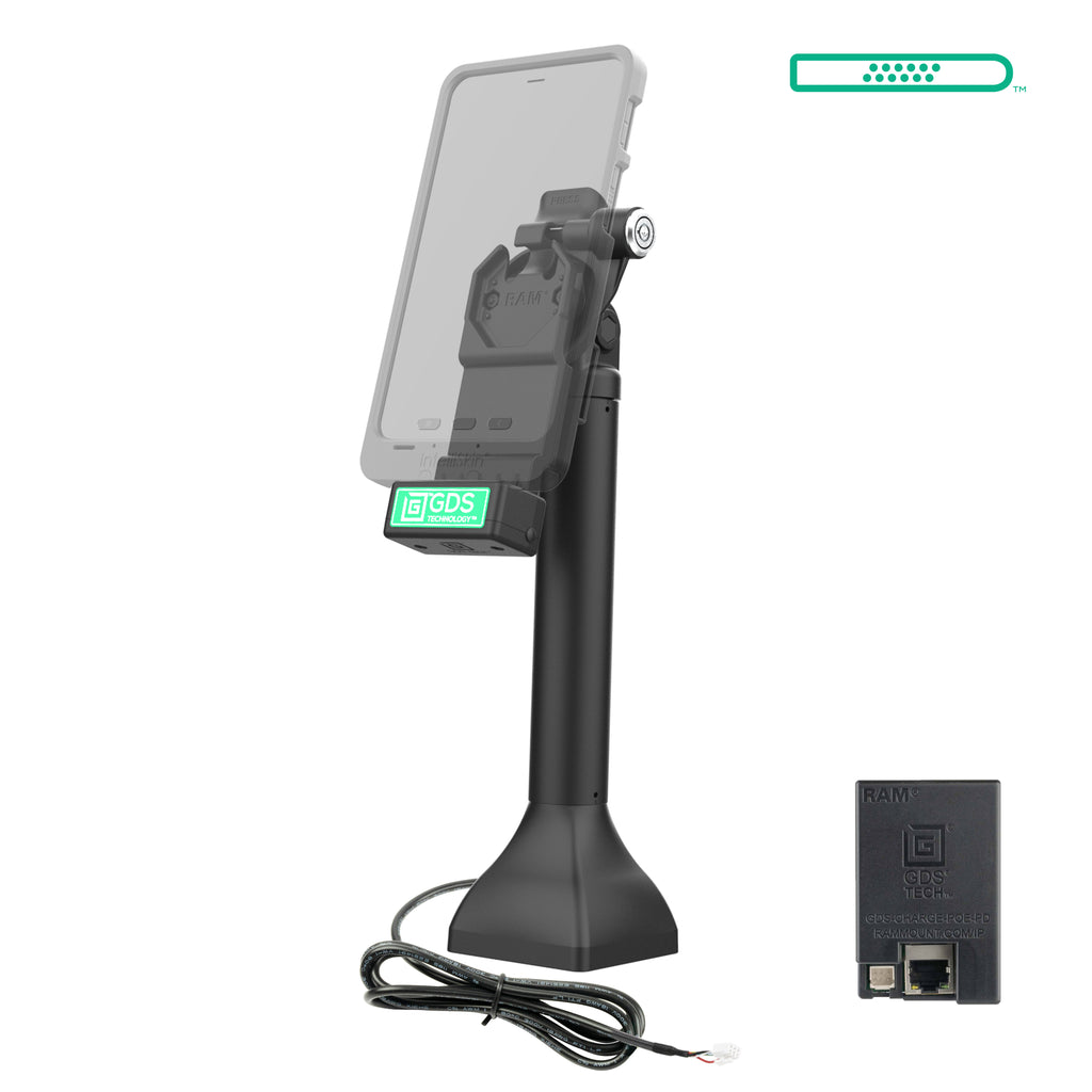 GDS® Uni-Conn™ 35,56 cm (14") Pedestal Dock met slot en oplaadfunctie via PoE - RAM Mounts RAM-GDS-DOCKLR-D11-14-U1E afbeelding 2