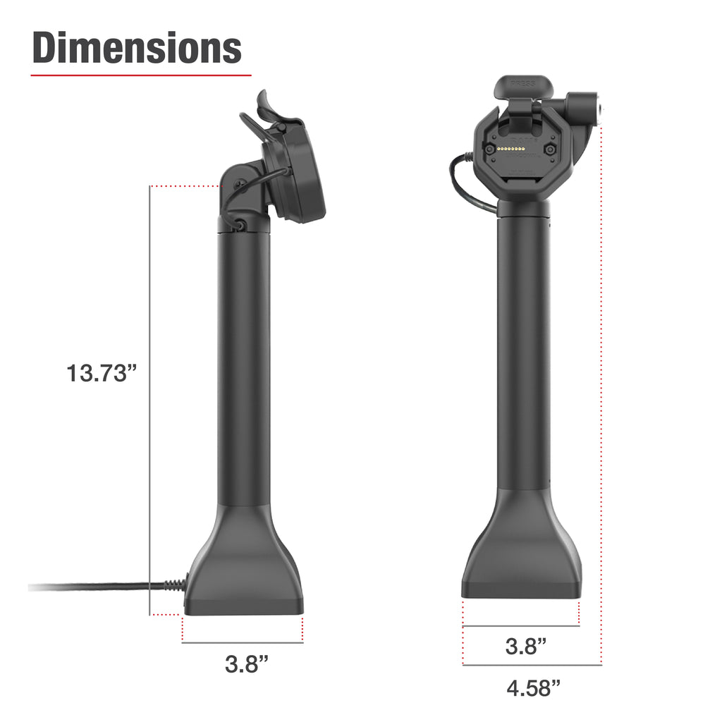 GDS® Uni-Conn™ 35,56 cm (14") Pedestal dock met slot en oplaadfunctie via USB-C - RAM Mounts RAM-GDS-DOCKLR-D11-14-U3C afbeelding 5