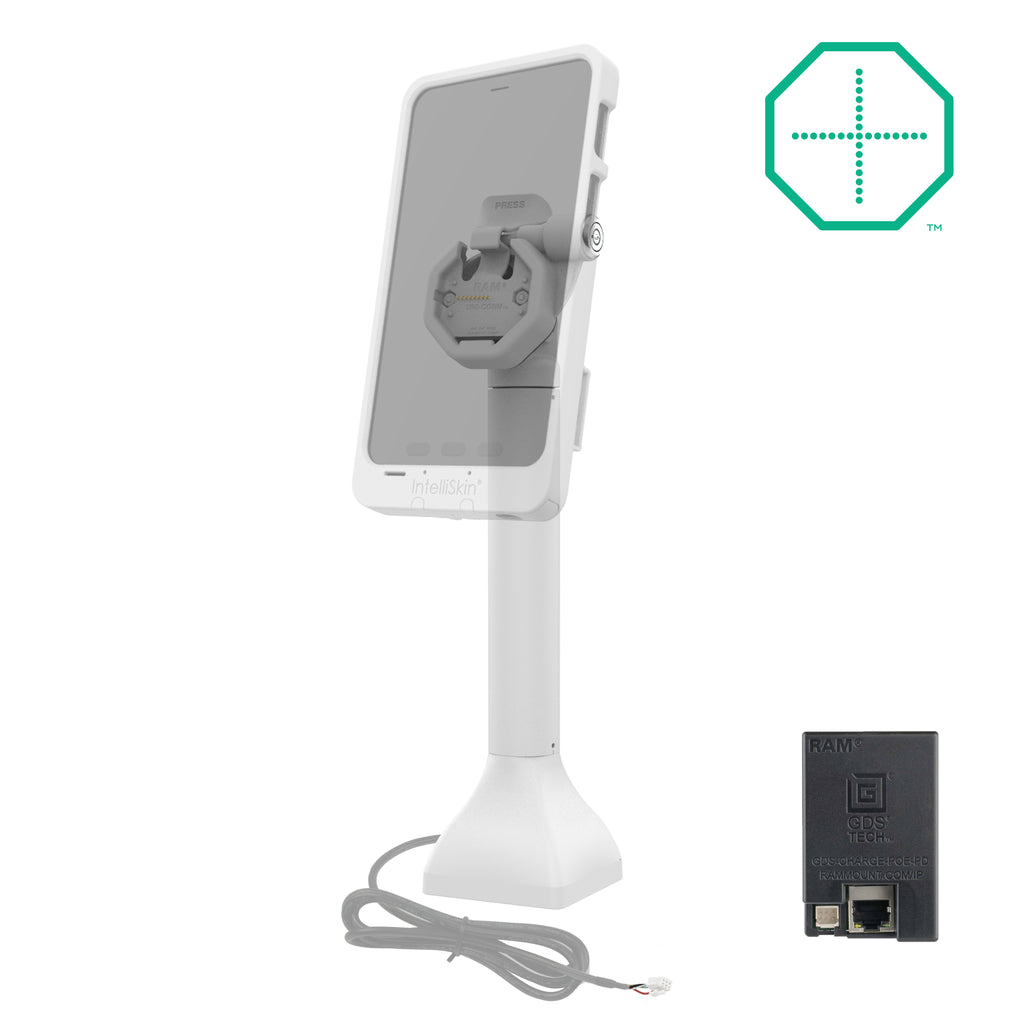 GDS® Uni-Conn™ 35,56 cm (14") Pedestal-Dock met slot en oplaadfunctie via PoE - Grijs - RAM Mounts RAM-GDS-DOCKLR-D11-14-U3E-GRY afbeelding 2