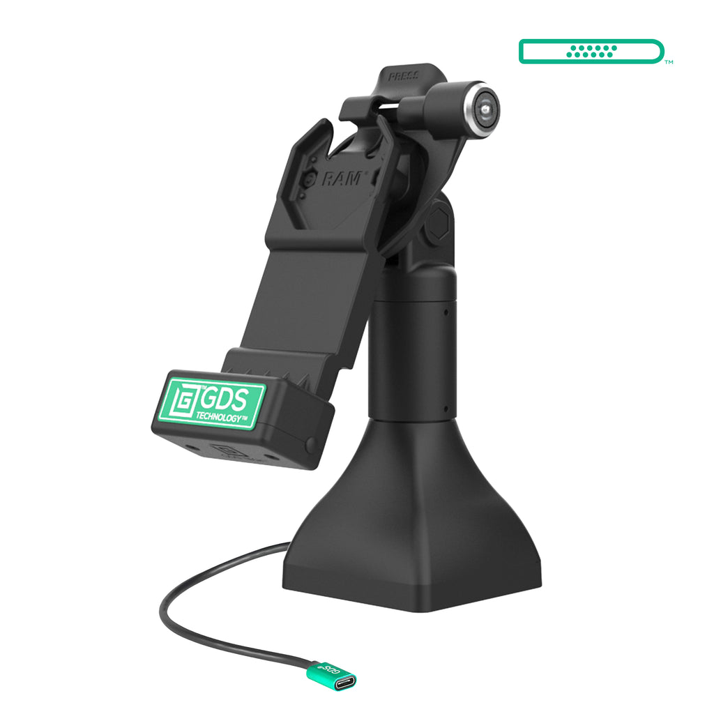 GDS uni conntrade 1778 cm 7 pedestal dock met slot en oplaadfunctie via USB-C - RAM Mounts RAM-GDS-DOCKLR-D11-7-U1C