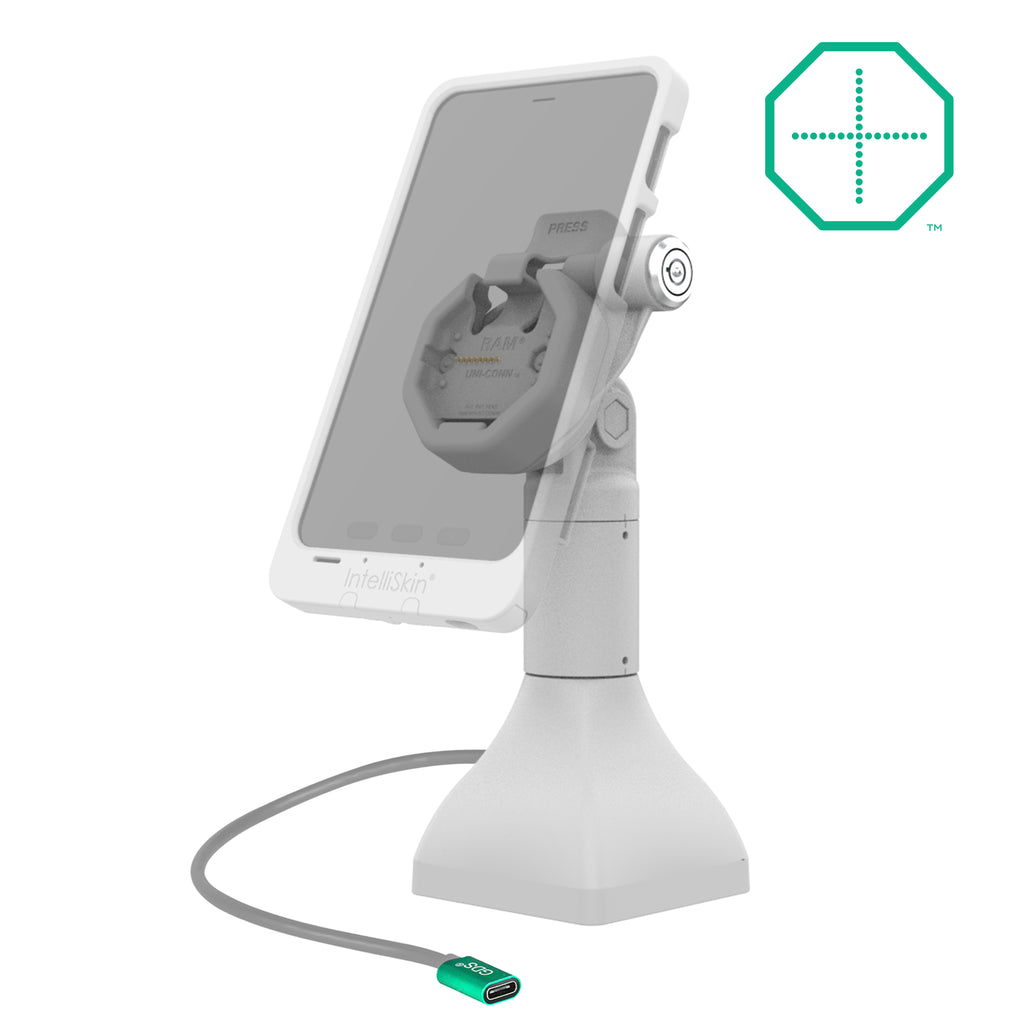 GDS® Uni-Conn™ 17,78 cm (7") Pedestal Dock met slot en oplaadfunctie via USB-C - Grijs - RAM Mounts RAM-GDS-DOCKLR-D11-7-U3C-GRY afbeelding 2