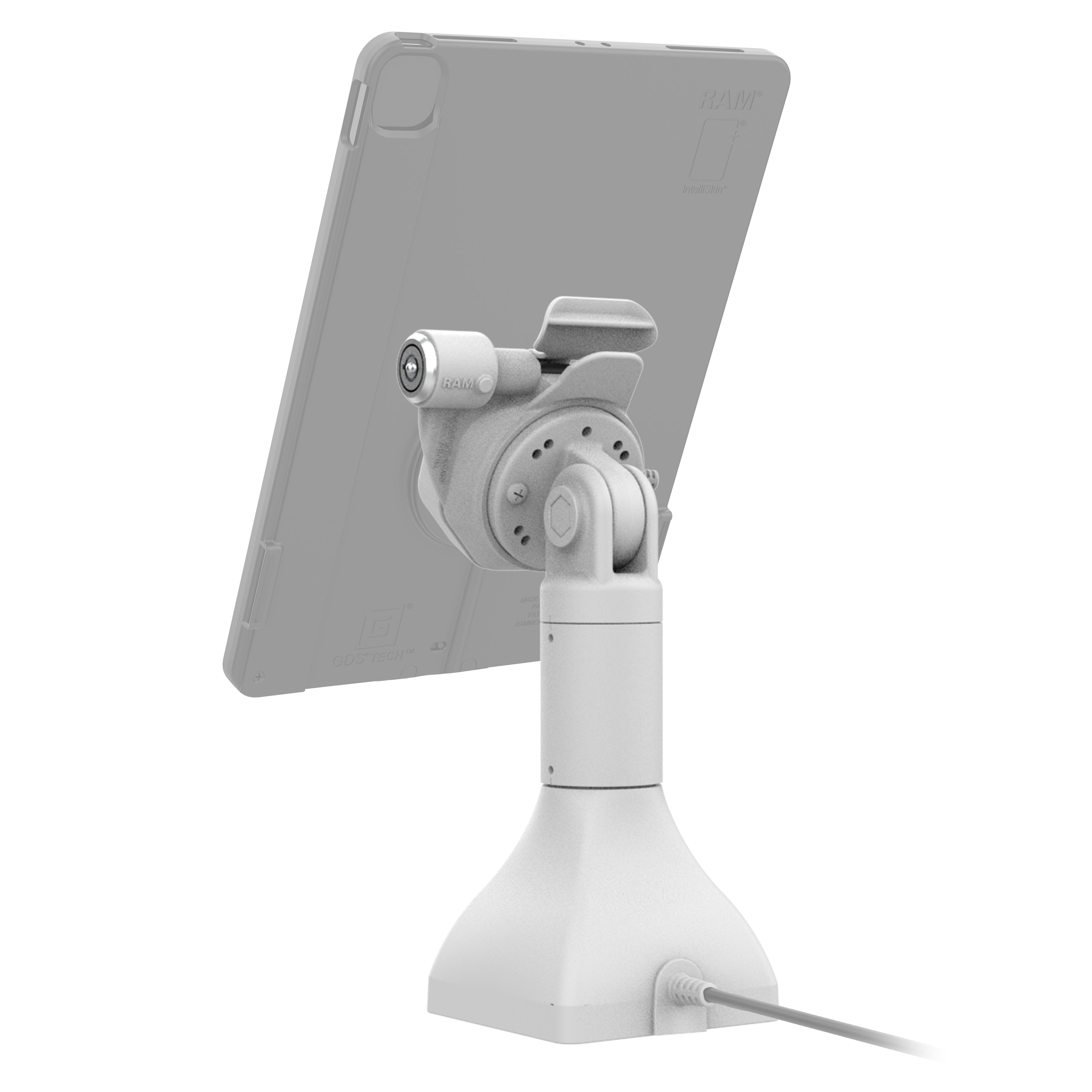 GDS® Uni-Conn™ 17,78 cm (7") Pedestal Dock met slot en oplaadfunctie via PoE - Grijs - RAM Mounts RAM-GDS-DOCKLR-D11-7-U3E-GRY afbeelding 3