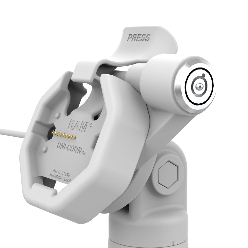 GDS® Uni-Conn™ Kantel- en Draai Kiosk Dock met slot en oplaadfunctie via PoE - Grijs - RAM Mounts RAM-GDS-DOCKLR-D14-U3E-GRY afbeelding 5