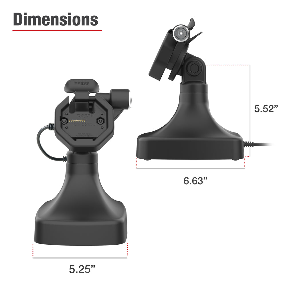 GDS® Uni-Conn™ Kantel- en Draai Kiosk Dock met slot en oplaadfunctie via USB-C + Data - RAM Mounts RAM-GDS-DOCKLR-D14-U3C-2A afbeelding 7