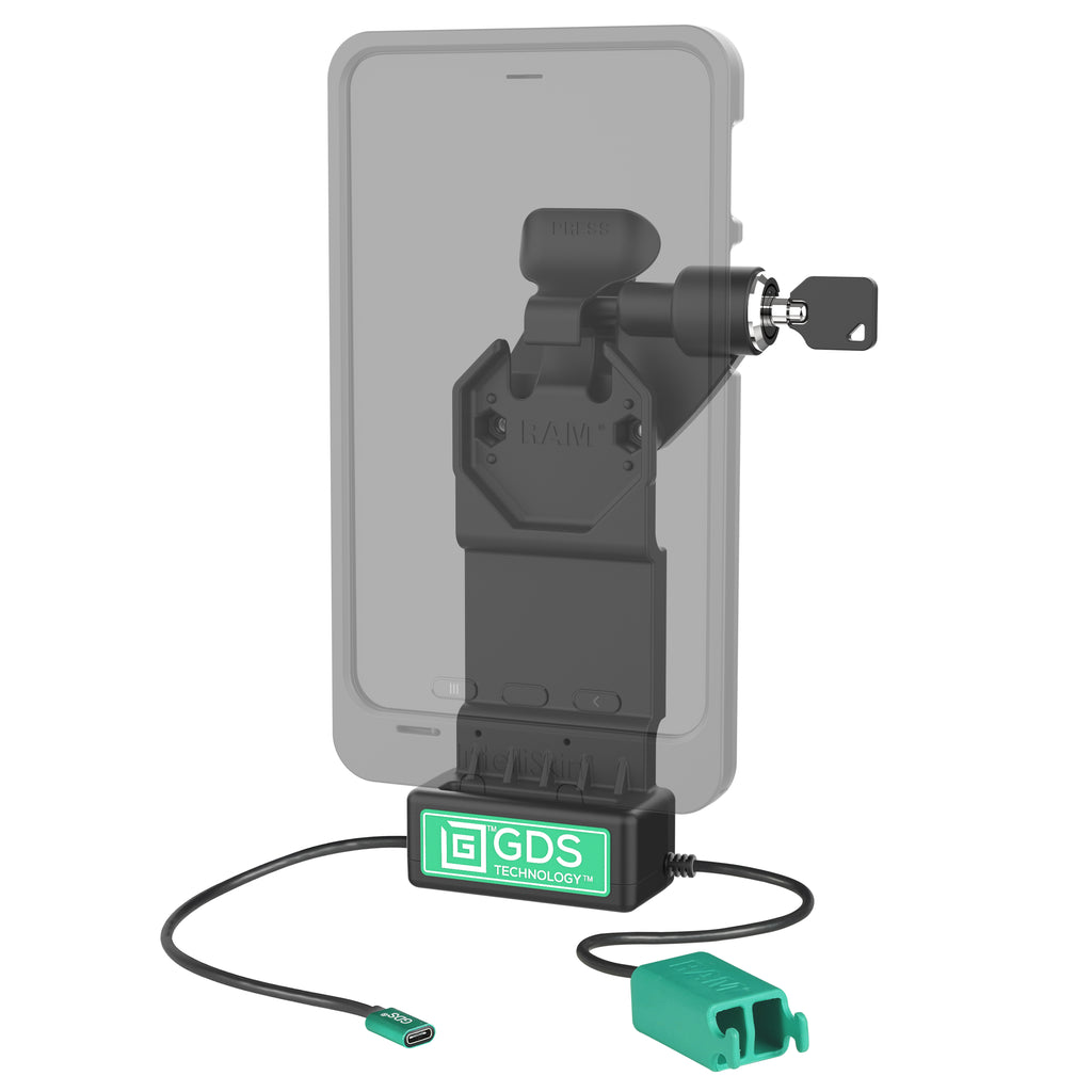 GDS® Uni-Conn™ Rechtse vergrendeldock + Dual USB-A met ontgrendelingshendel - RAM Mounts RAM-GDS-DOCKLR-U1CD2U afbeelding 2