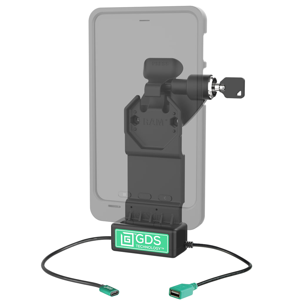 GDS® Uni-Conn™ Rechts Vergrendelbaar Dock + Enkele USB-A met Ontgrendelingshendel - RAM Mounts RAM-GDS-DOCKLR-U1CDU afbeelding 2