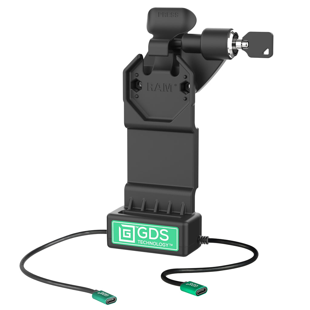 GDS® Uni-Conn™ Rechter vergrendelend dock + enkele USB-C met ontgrendelingshendel - RAM Mounts RAM-GDS-DOCKLR-U1CP-CU afbeelding 1