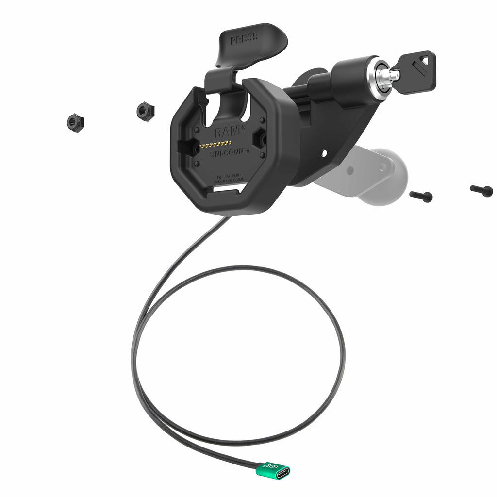 GDS® Uni-Conn™ Gegelijkspanningsrechter vergrendelingsknicksnelpaneel met USB-C-connector - RAM Mounts RAM-GDS-DOCKLR-U3CPU afbeelding 2