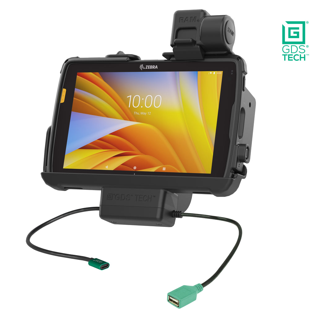 GDS oplaadfunctie en data ondersteuning oplaadstation met vergrendeling voor zebra ET401 ET1016 cm 4 x 2032 cm 8 - RAM Mounts RAM-GDS-DOCKNLL-ZE20PDU