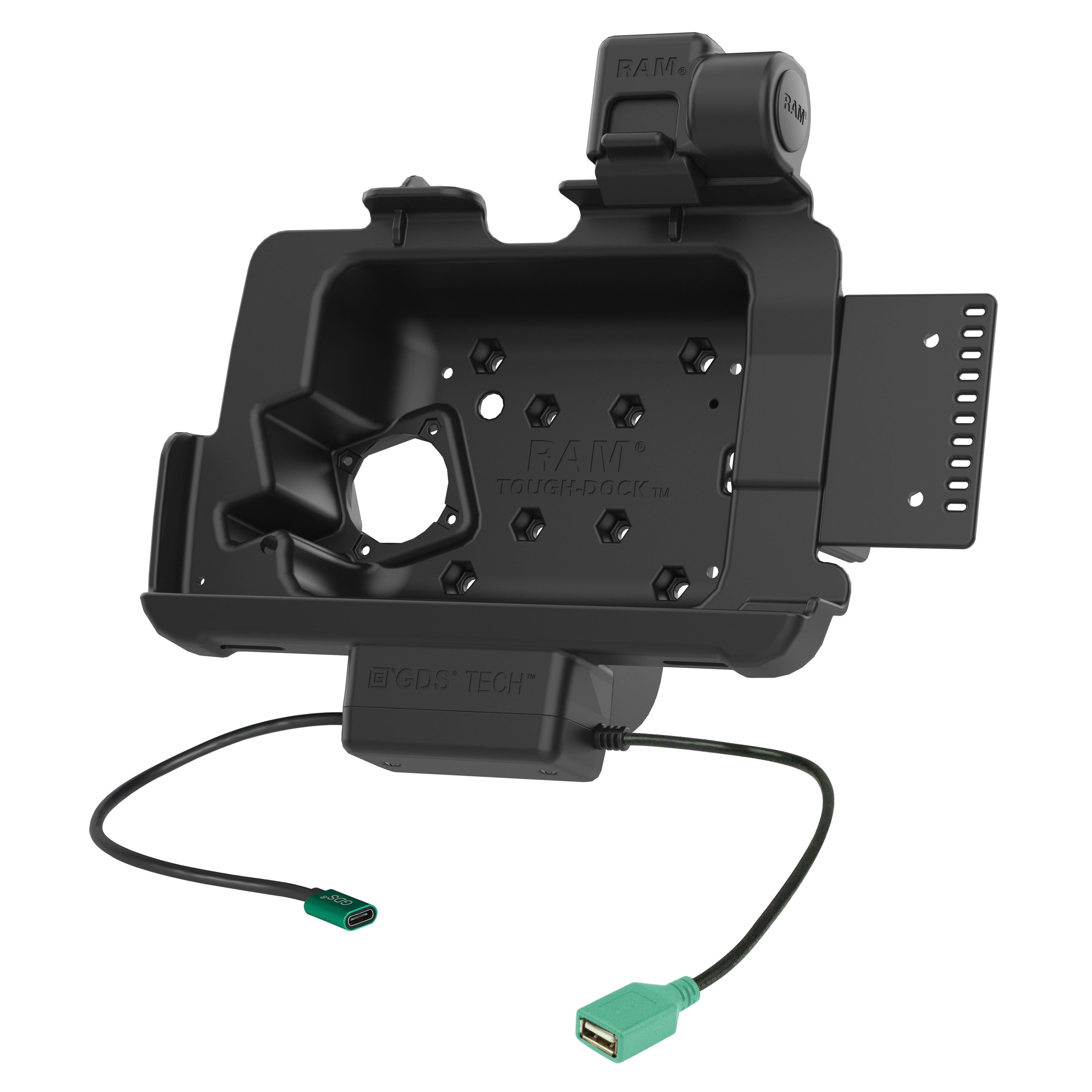 GDS® oplaadfunctie en data ondersteuning oplaadstation met vergrendeling voor Zebra ET401 & ET10,16 cm (4") X 20,32 cm (8") - RAM Mounts RAM-GDS-DOCKNLL-ZE20PDU afbeelding 2