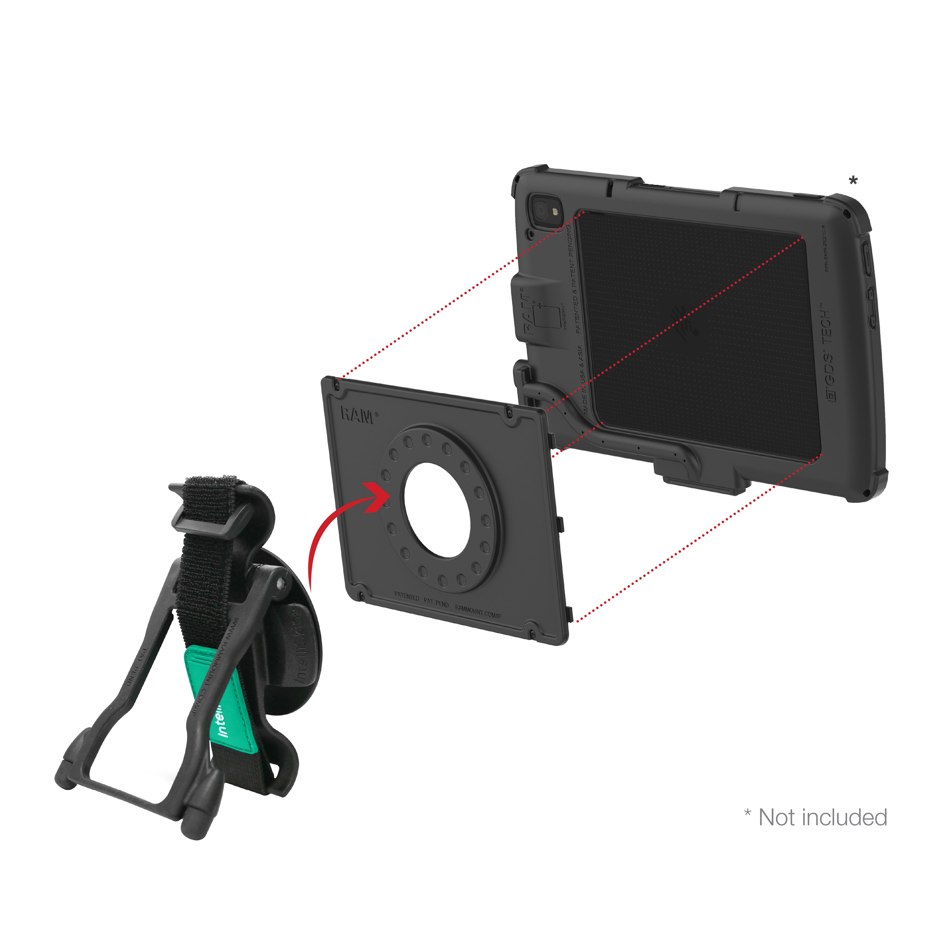 GDS® Hand-Stand™ voor Zebra ET401 & ET10,16 cm (4") X 25,40 cm (10") Enterprise Tablet - RAM Mounts RAM-GDS-HS1-ZE21U afbeelding 4