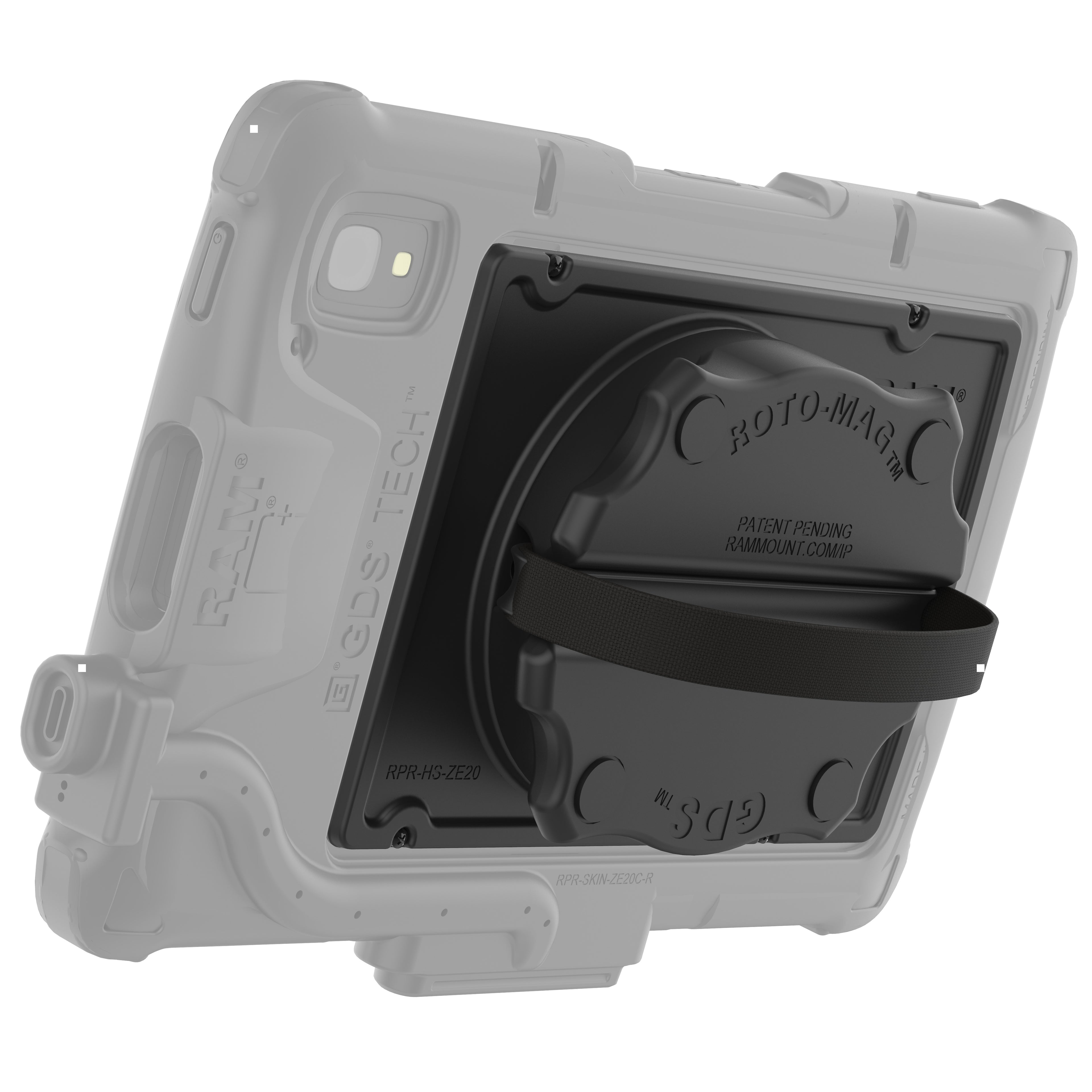 GDS roto magtrade 3 in 1 handriem accessoire voor zebra ET4X 8 tablet - RAM Mounts RAM-GDS-ROTO2-ZE20U