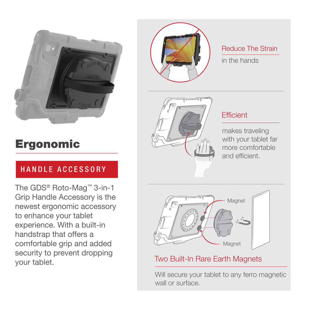 GDS® Roto-Mag™ 3-in-1 Handriem Accessoire voor Zebra ET4x 8" Tablet - RAM Mounts RAM-GDS-ROTO2-ZE20U afbeelding 3