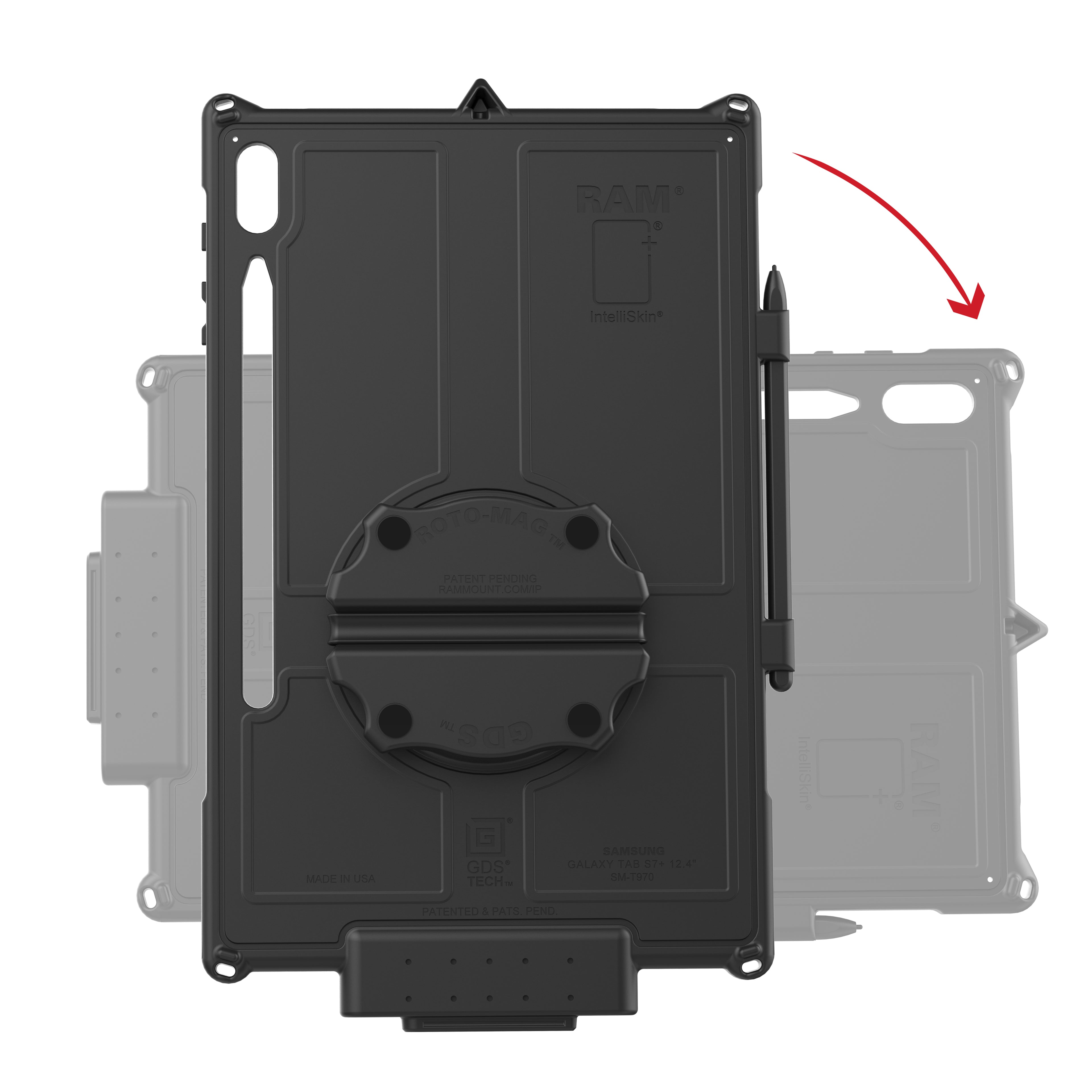 GDS® Roto-Mag™ 3-in-1 Accessoires met Greephendel, Handriem & Magneten - RAM Mounts RAM-GDS-ROTO2U afbeelding 5