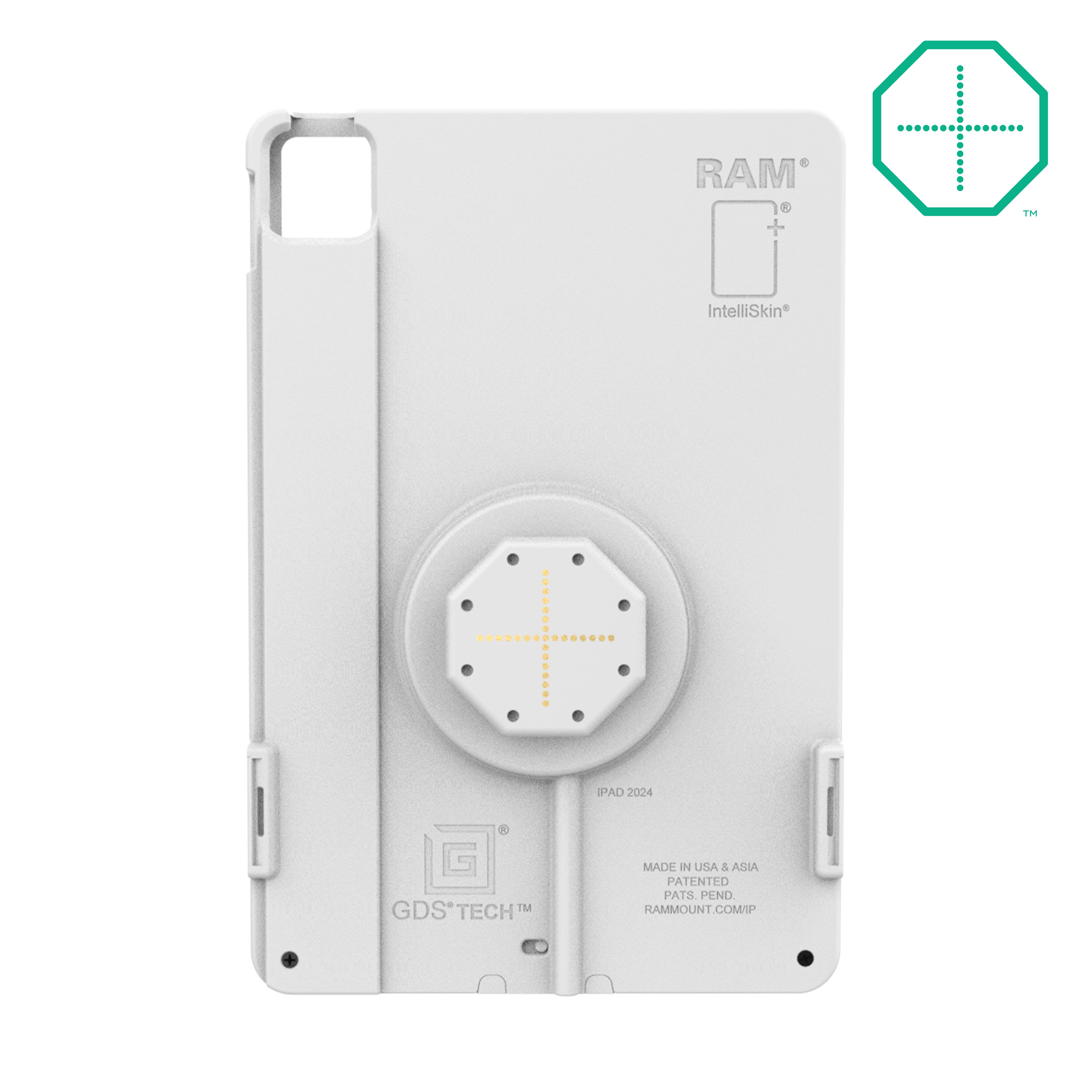 IntelliSkin® Dun-Hoes™ iPad Air 11 M2, M3, M4 (Pogo-pads achterzijde) - Grijs - RAM Mounts RAM-GDS-SKIN-AP45-M2-TCB-GRY afbeelding 2