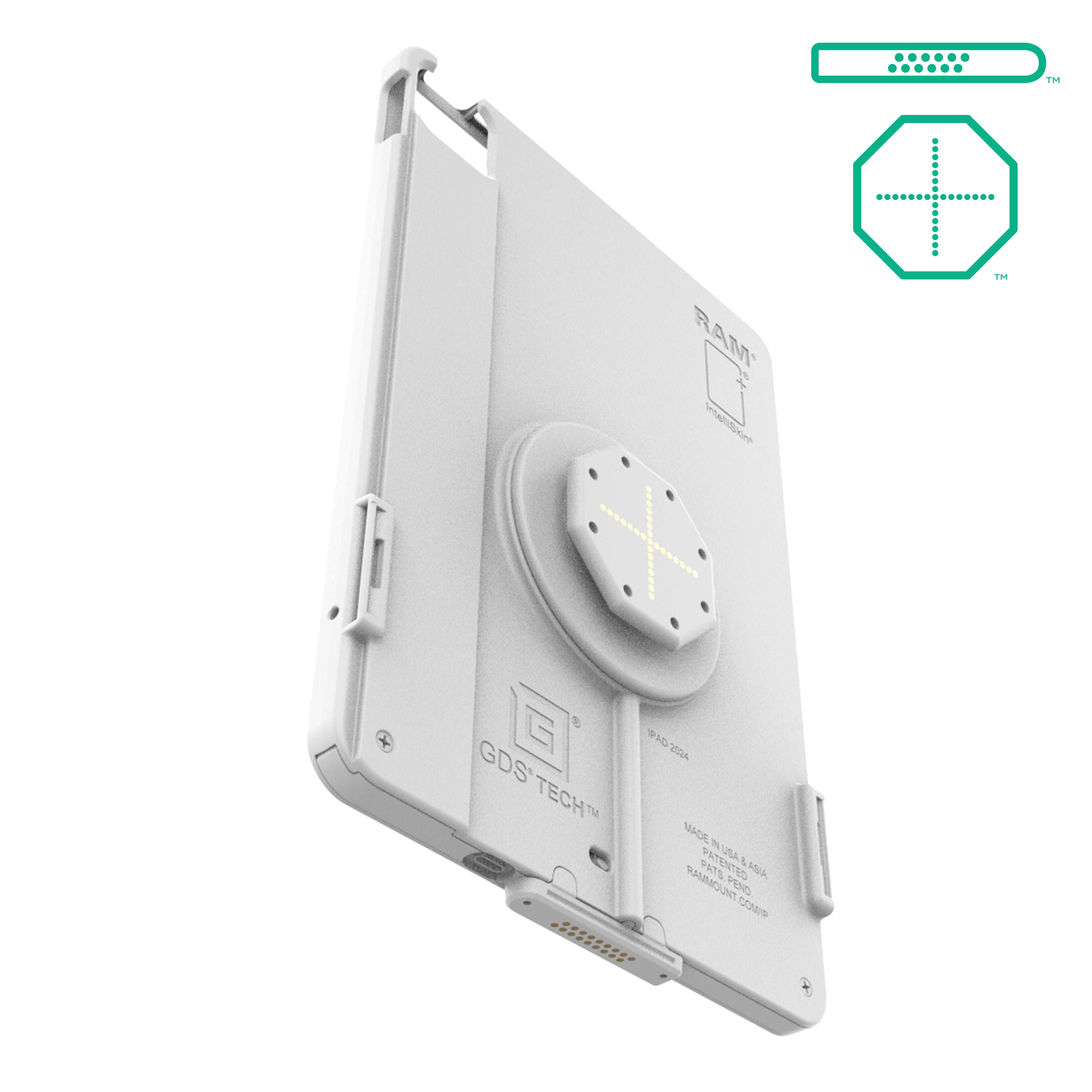 IntelliSkin® Thin-Case™ iPad Air 11 M2, M3, M4 D Vorm & Achterkussens Grijs - RAM Mounts RAM-GDS-SKIN-AP45-M2-TCDB-GRY afbeelding 2