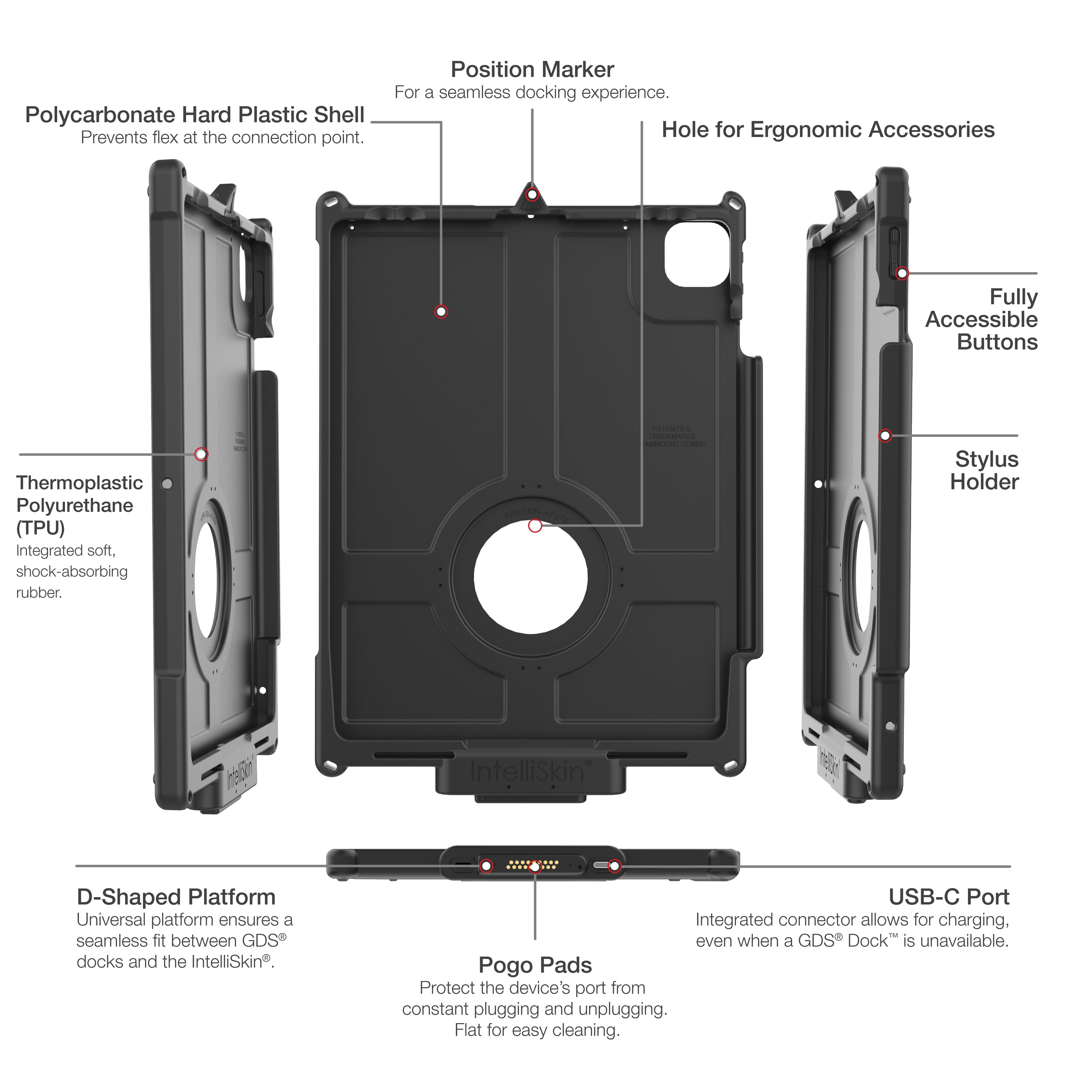 IntelliSkin® Next Gen voor iPad Pro 13, Air 13 & Pro 12.9 - RAM Mounts RAM-GDS-SKIN-AP47-NG afbeelding 6
