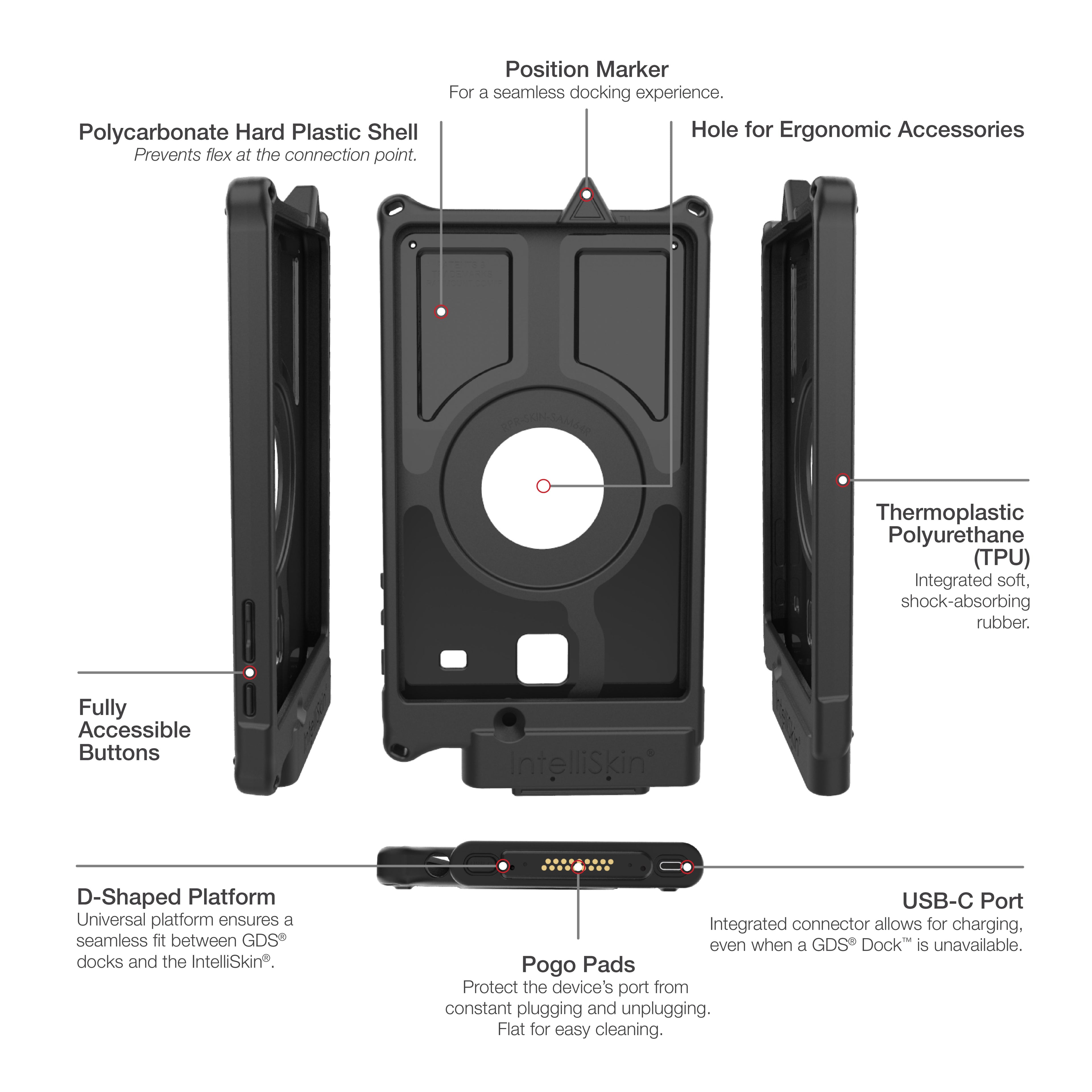 IntelliSkin® Next Gen voor Samsung Tab E 8.0 SM-T377 & SM-T378 - RAM Mounts RAM-GDS-SKIN-SAM64-NG afbeelding 6