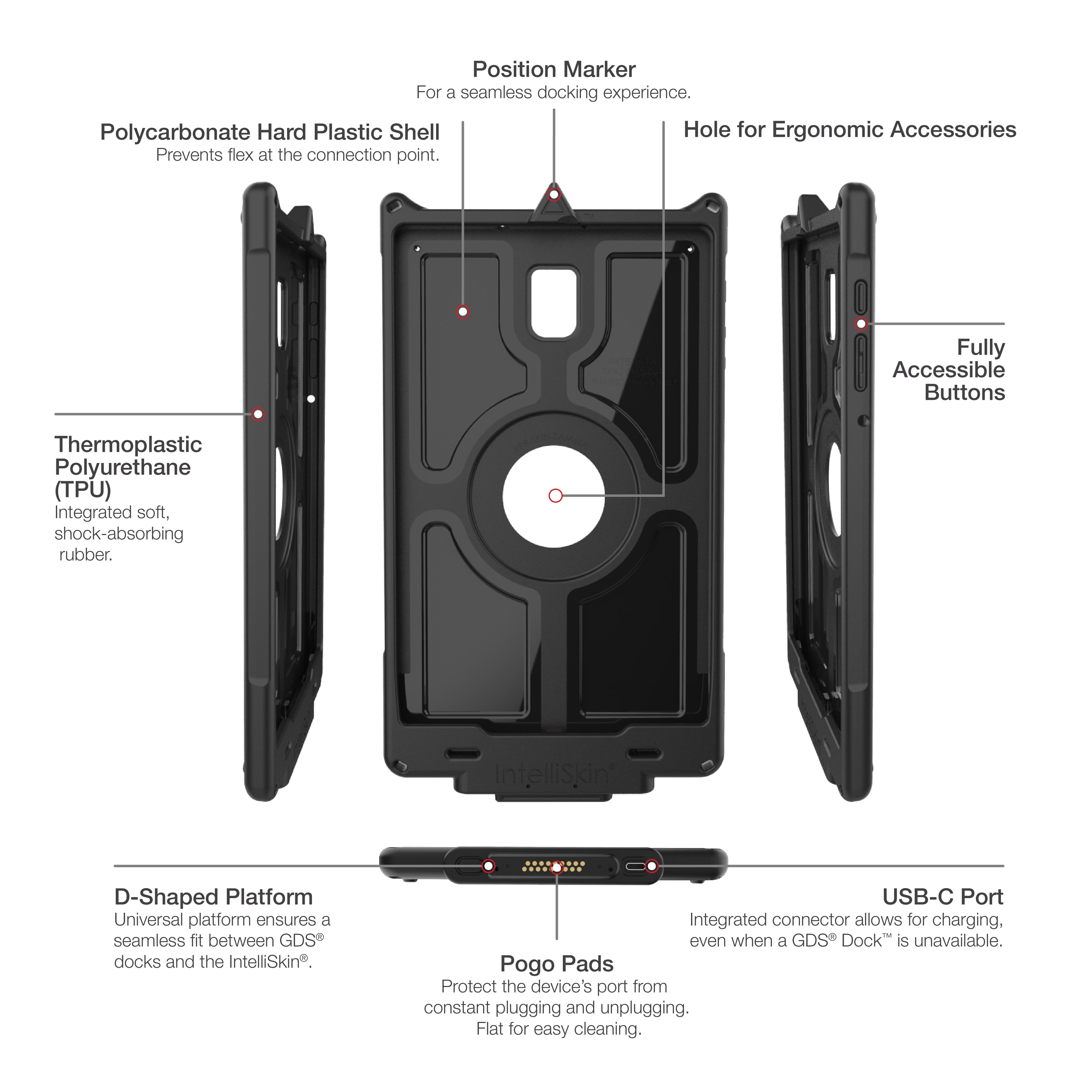IntelliSkin® Next Gen voor Samsung Tab A 10.5 SM-T590 & T-597 - RAM Mounts RAM-GDS-SKIN-SAM66-NG afbeelding 6