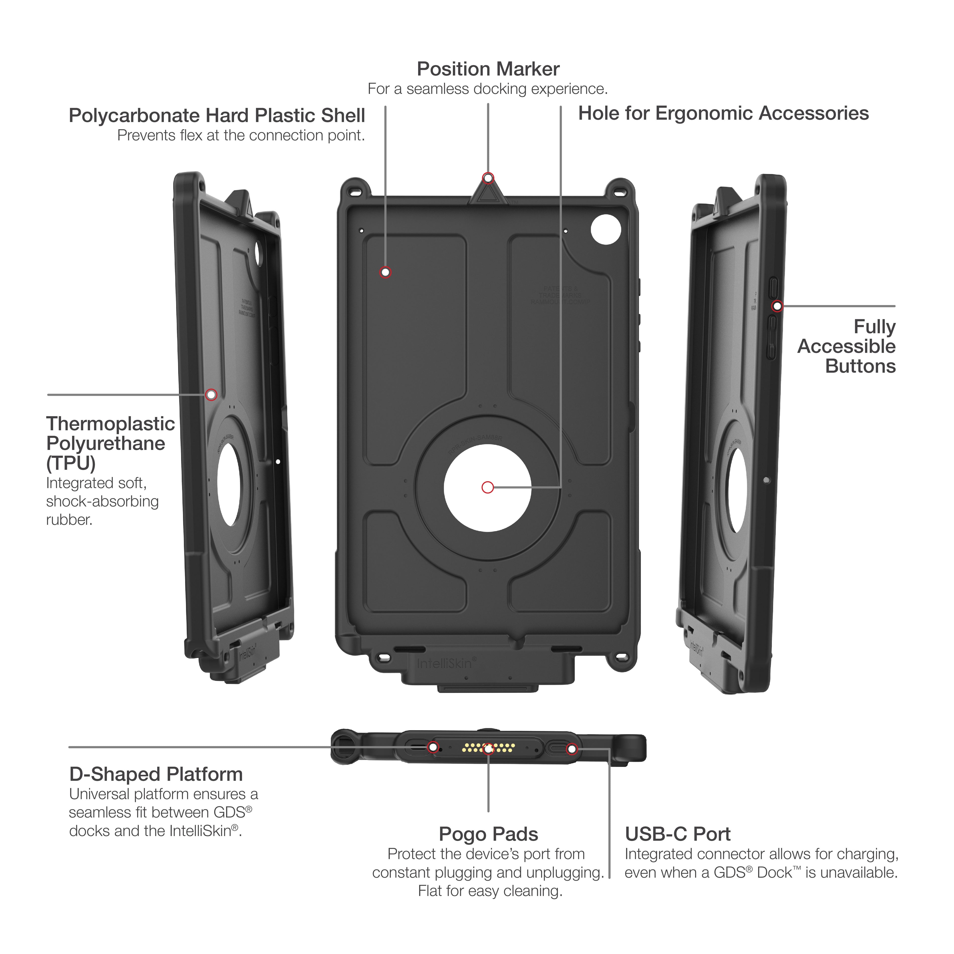 IntelliSkin® Next Gen voor Samsung Tab A9+ - RAM Mounts RAM-GDS-SKIN-SAM88-NG afbeelding 4
