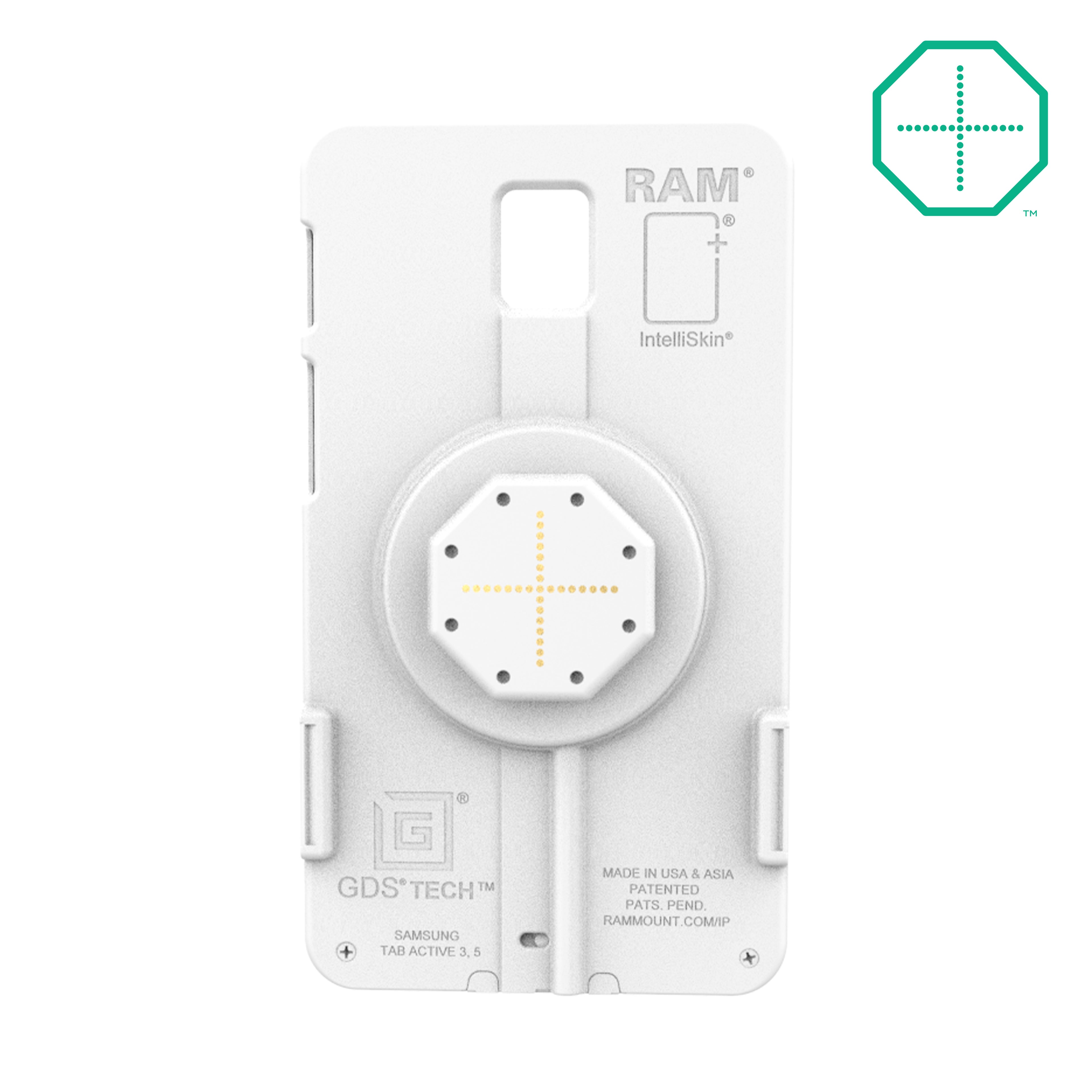 IntelliSkin® Thin-Case™ voor Tab Active5 & 3 (Pogo Pads Achterkant) - Grijs - RAM Mounts RAM-GDS-SKIN-SAM93-TCB-GRY afbeelding 2