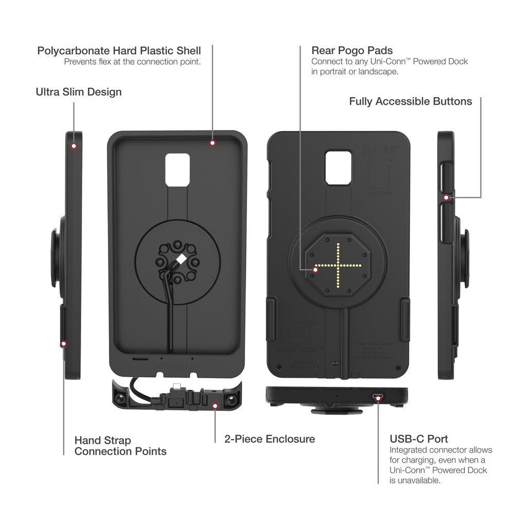 IntelliSkin® Thin-Case™ voor Tab Active5 & 3 (Pogo Pads Achterkant) - RAM Mounts RAM-GDS-SKIN-SAM93-TCB afbeelding 5