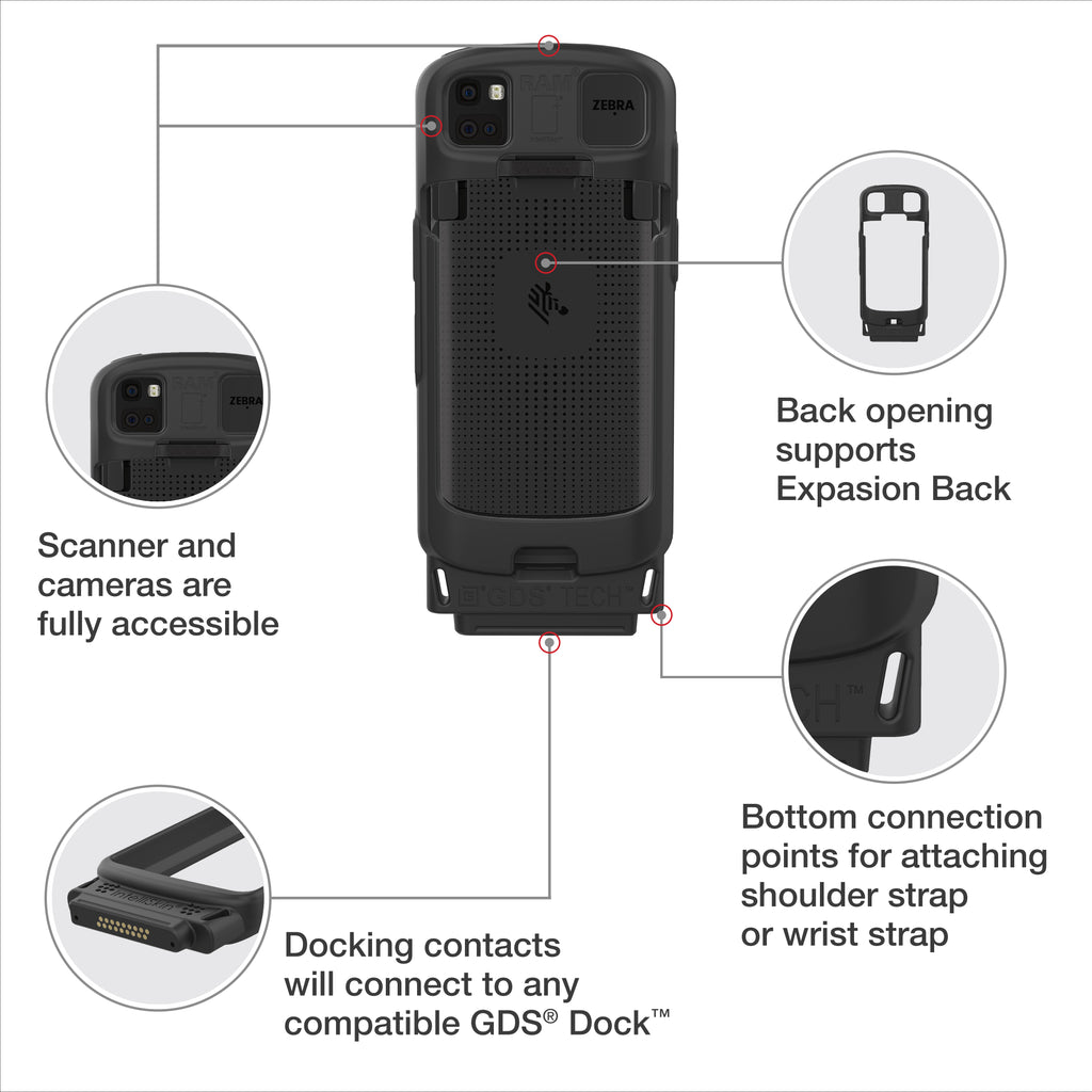 IntelliSkin® voor Zebra TC0.91379310344828 - RAM Mounts RAM-GDS-SKIN-ZE34 afbeelding 5