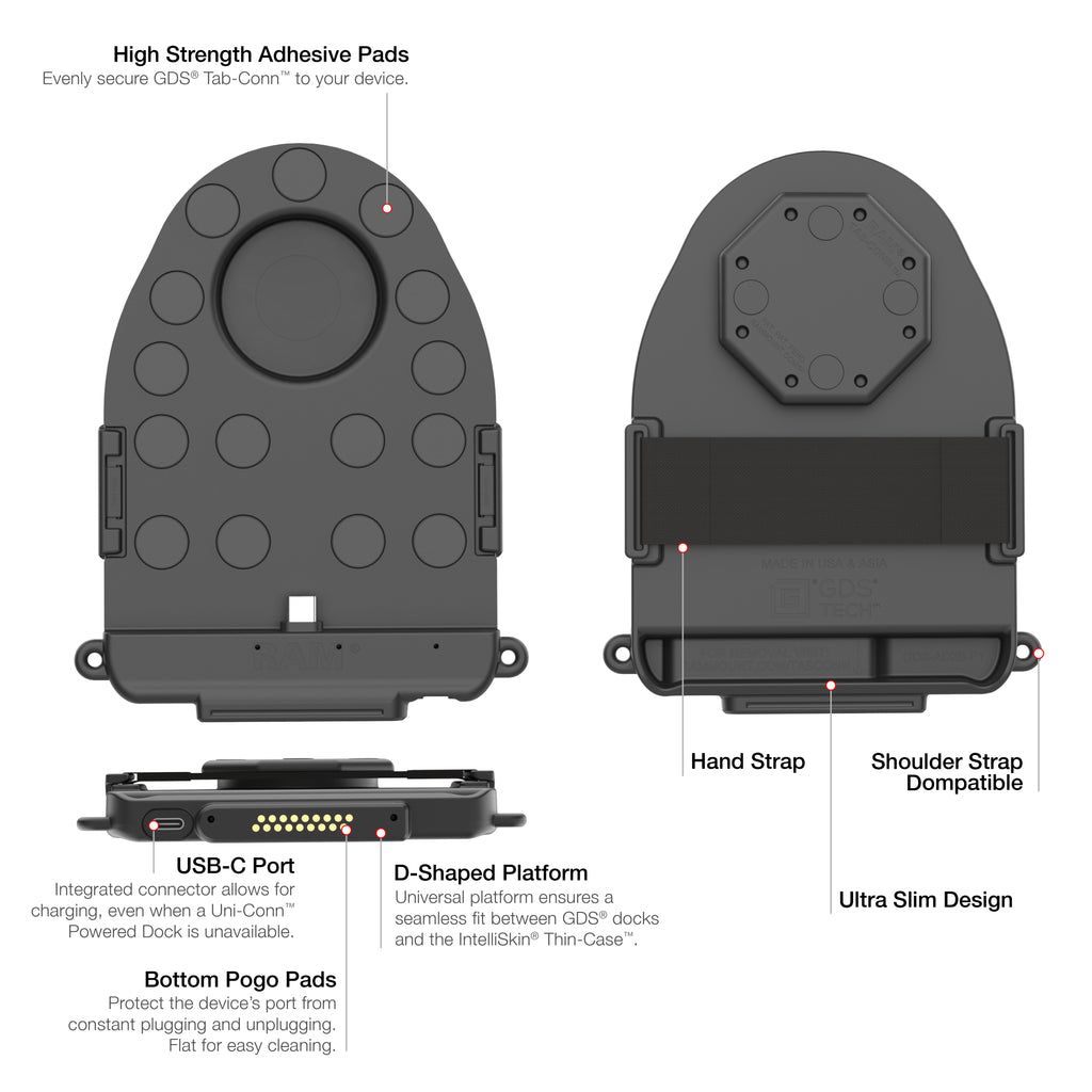GDS® Tab-Conn™ voor Folio-stijl cases (D-vorm pogo pads) - RAM Mounts RAM-GDS-TABC-F1D afbeelding 4