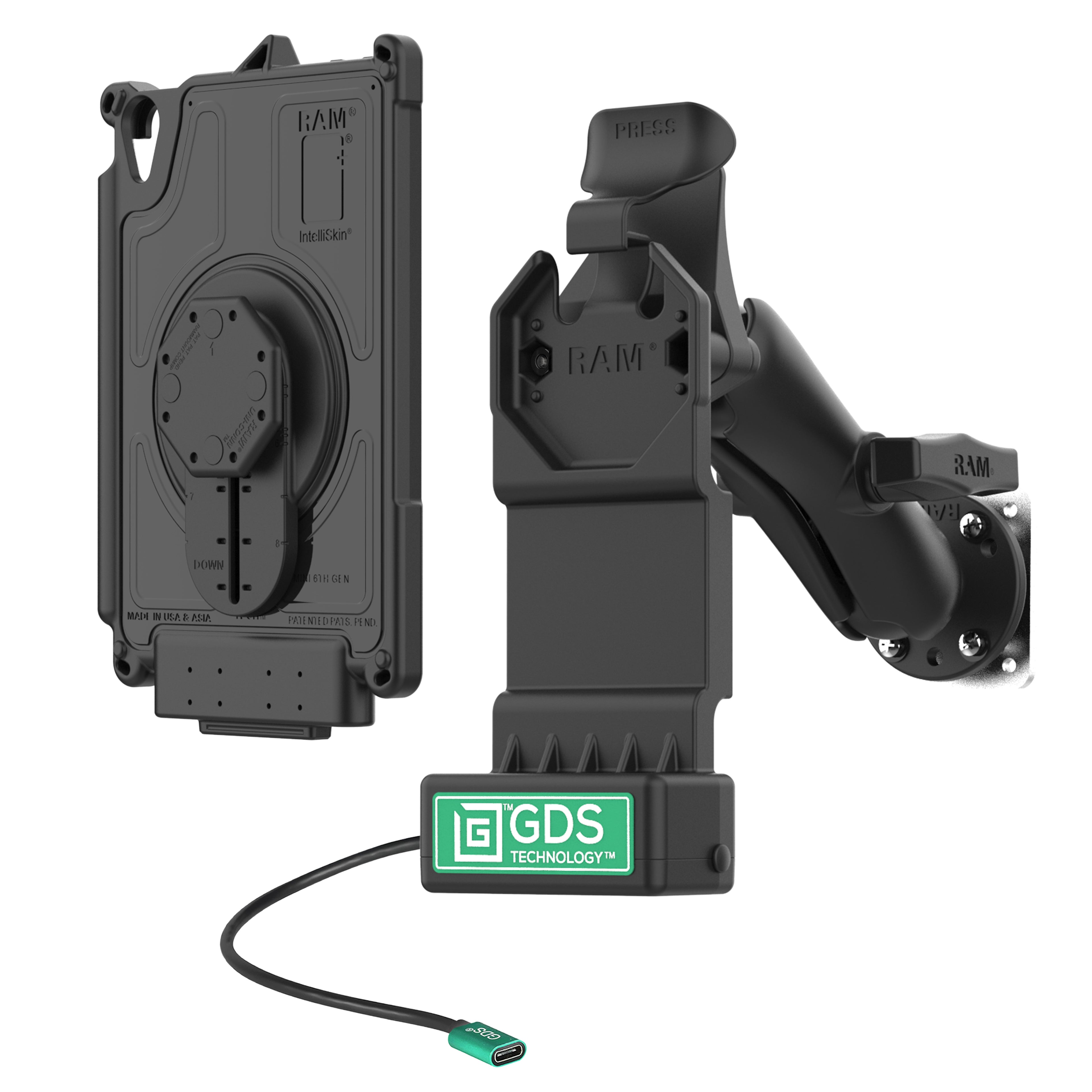 GDS Uni-Conn Voertuigbundel voor Apple iPad mini (A17 Pro) & mini 6 - RAM Mounts RAM-GDS-U1-AP36-KIT1 afbeelding 2