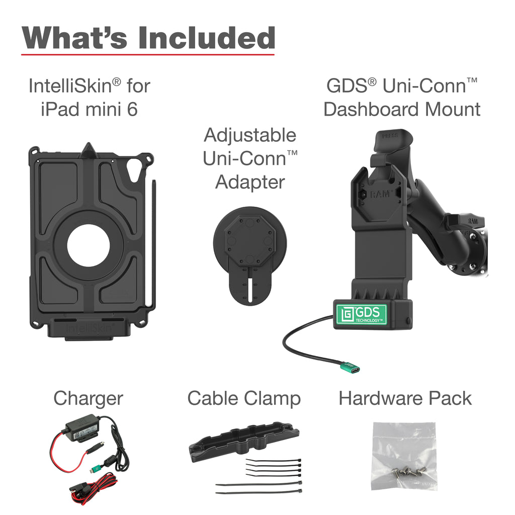 GDS Uni-Conn Voertuigbundel voor Apple iPad mini (A17 Pro) & mini 6 - RAM Mounts RAM-GDS-U1-AP36-KIT1 afbeelding 4