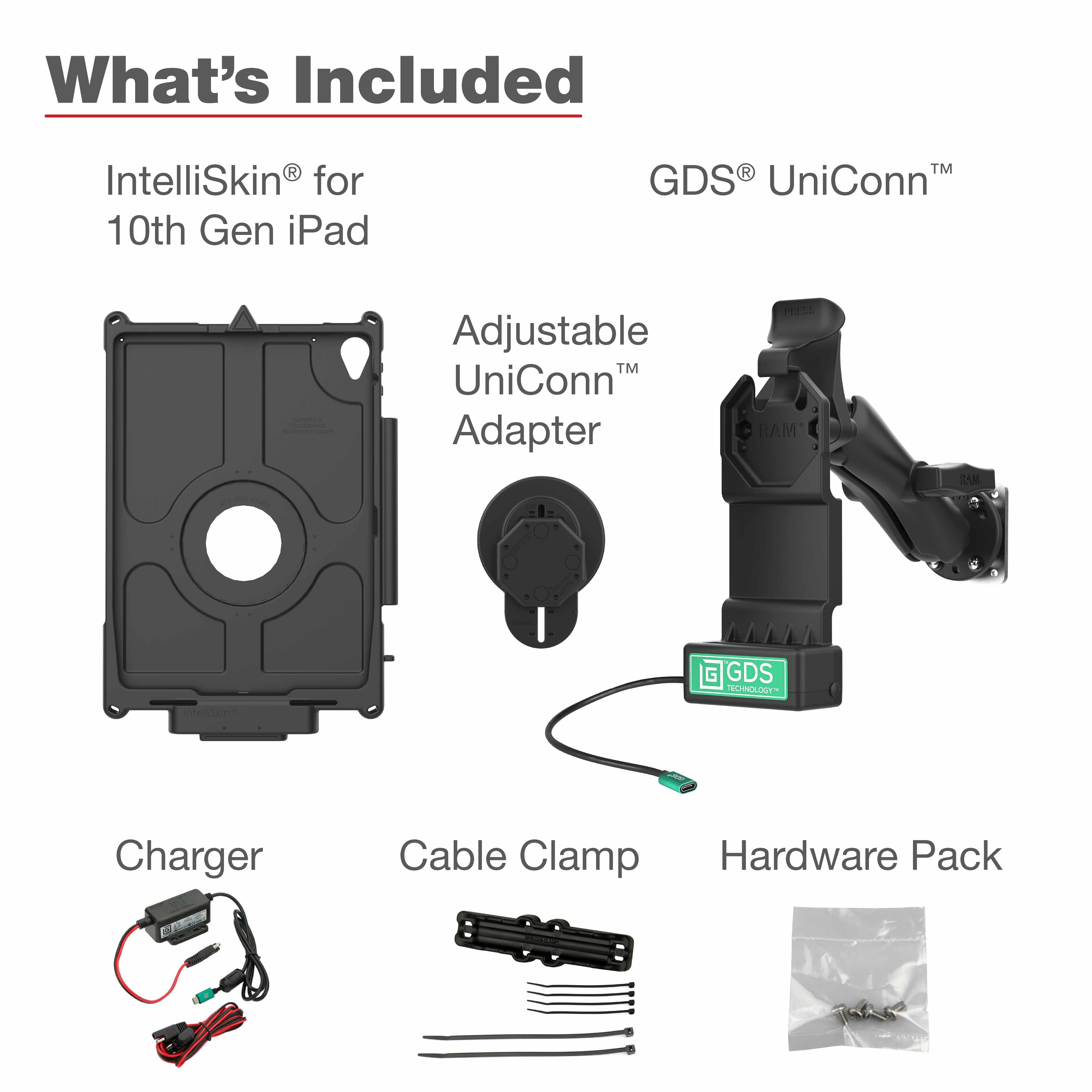 GDS® Uni-Conn™ Voertuigbundle voor Apple iPad 10e & 11e Gen - RAM Mounts RAM-GDS-U1-AP40-KIT1 afbeelding 4