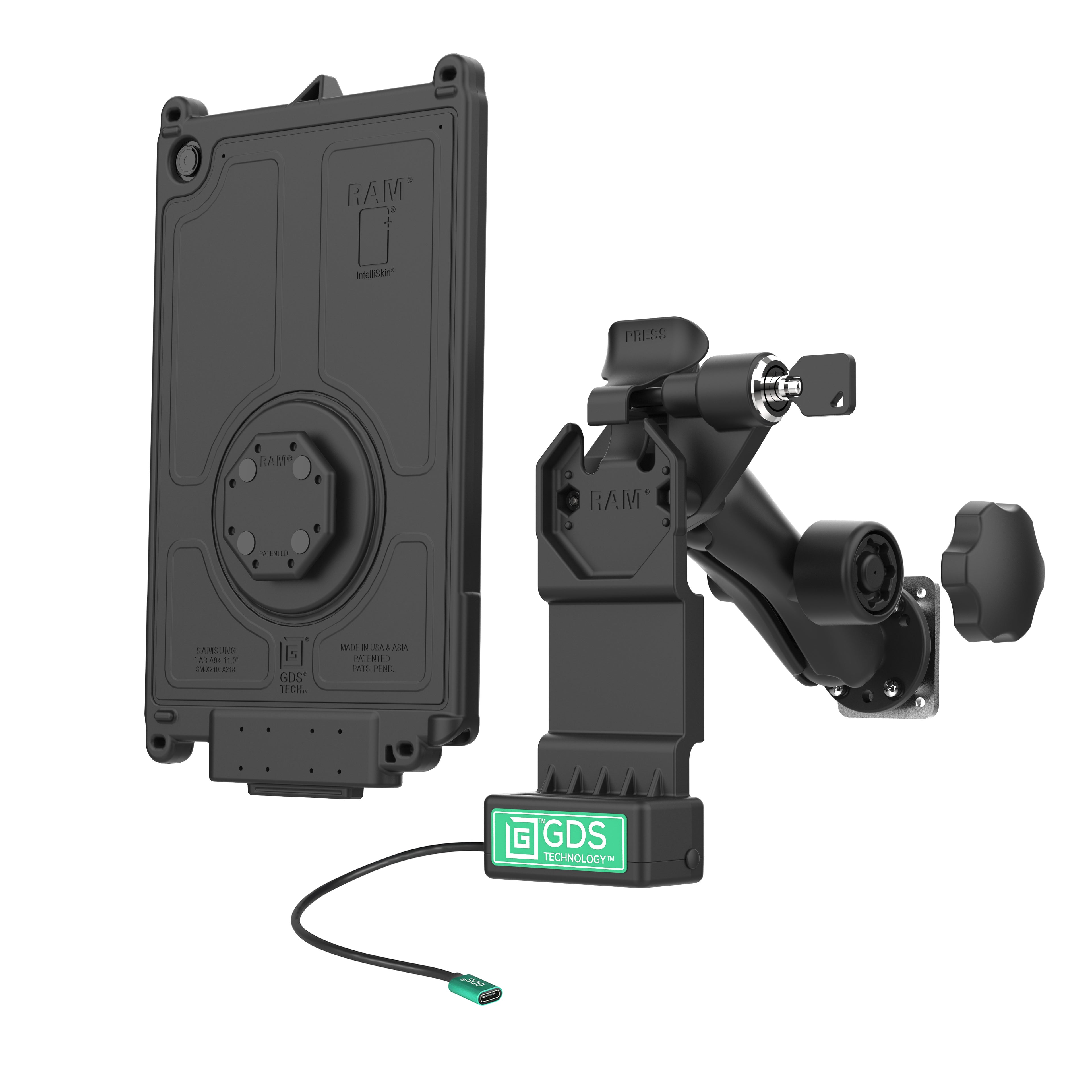 GDS® Uni-Conn™ Vergrendelingsvoertuigbundel voor Samsung Tab A9+ - RAM Mounts RAM-GDS-U1-SAM88-KIT2 afbeelding 2