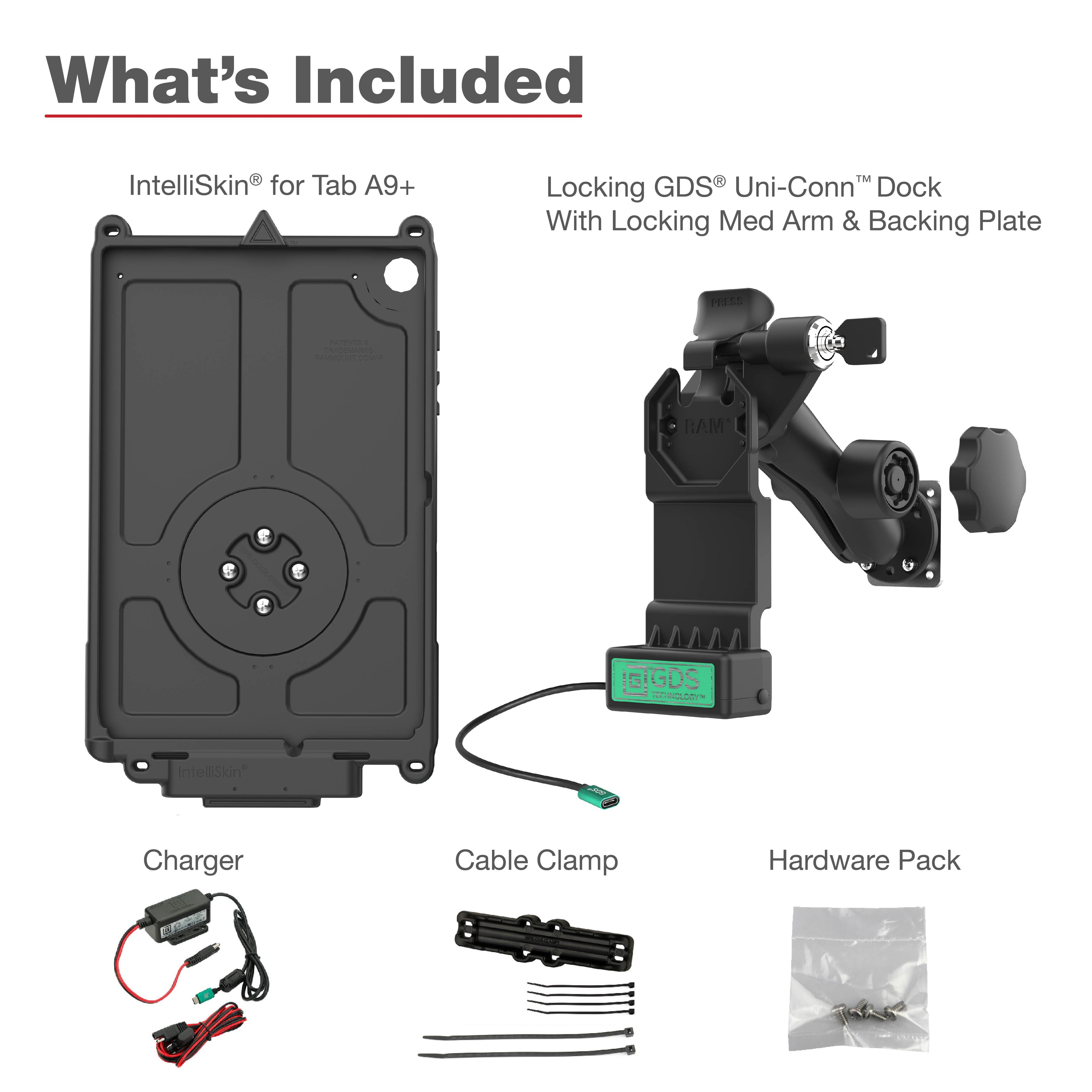 GDS® Uni-Conn™ Vergrendelingsvoertuigbundel voor Samsung Tab A9+ - RAM Mounts RAM-GDS-U1-SAM88-KIT2 afbeelding 6