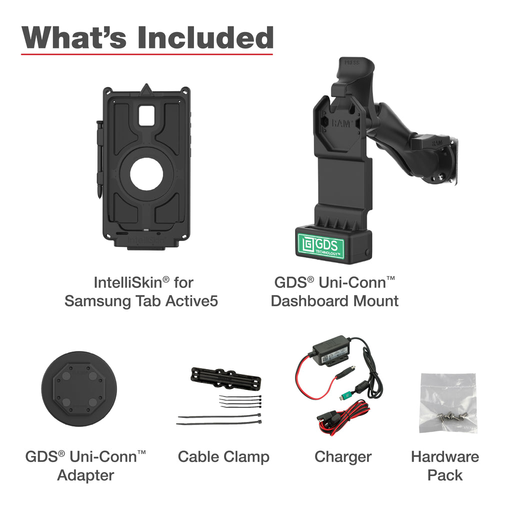 GDS® Uni-Conn™ Voertuigbundel voor Samsung Tab Active5 - RAM Mounts RAM-GDS-U1-SAM90-KIT1 afbeelding 4