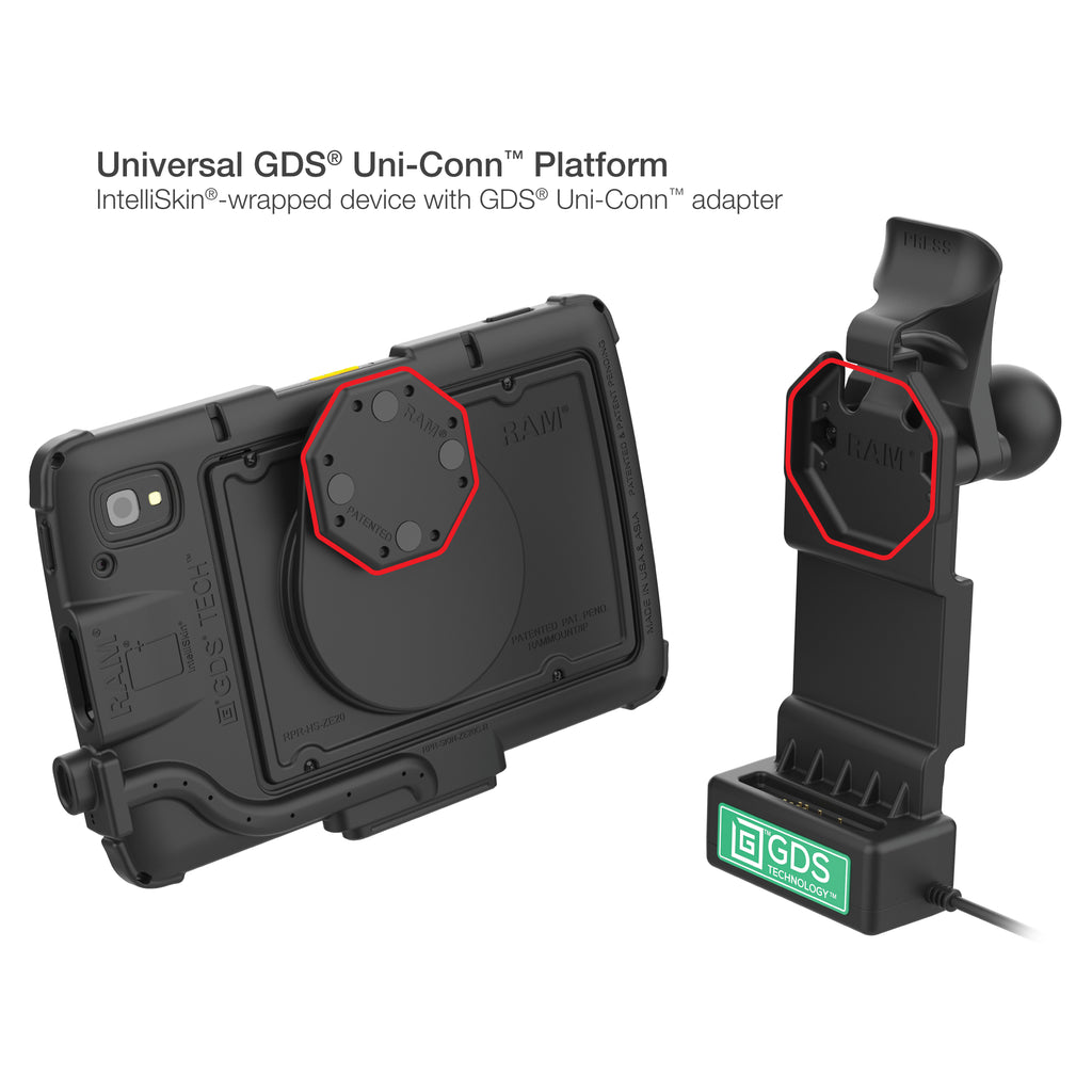 GDS® Uni-Conn™ Adapter voor Zebra ET401 & ET10,16 cm (4") X 20,32 cm (8") Tablet - RAM Mounts RAM-GDS-U1-ZE20U afbeelding 3