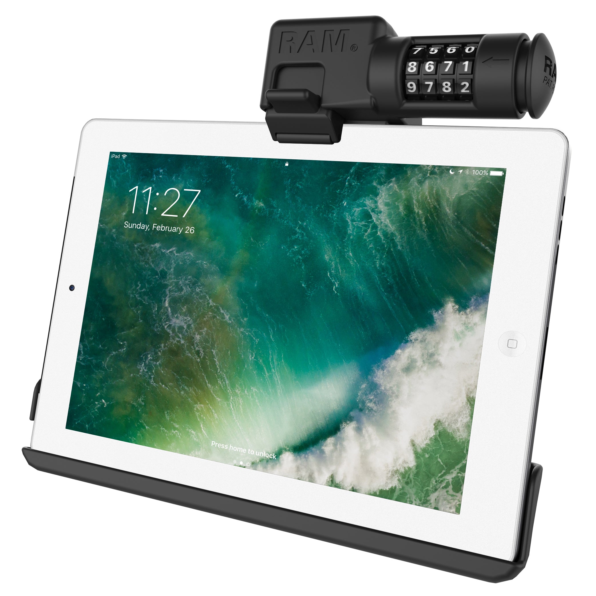 RAM EZ-Roll'r combo vergrendelingshouder voor iPad 6e generatie air 2 meer - RAM Mounts RAM-HOL-AP15CLU