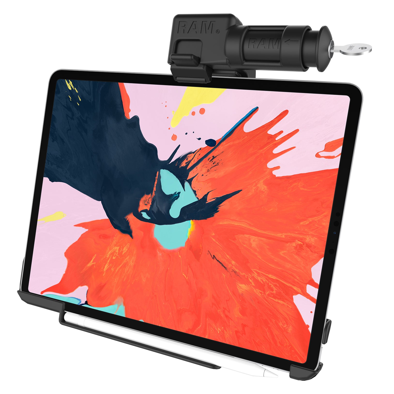 RAM EZ-Roll'r™ Keyed Locking Houder voor iPad Pro 12.9 3e - 5e Generatie - RAM Mounts RAM-HOL-AP24KLU afbeelding 1
