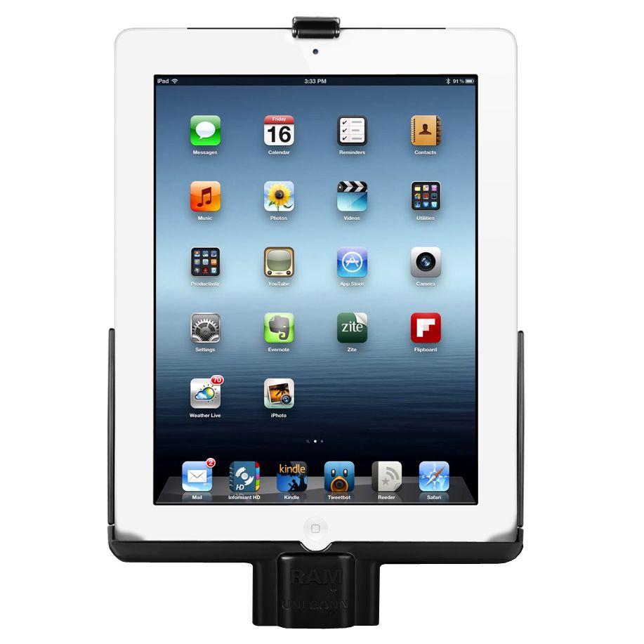 RAM EZ-Roll'r™ Cradle voor Apple iPad 1ste Generatie - RAM Mounts RAM-HOL-AP8DU afbeelding 3