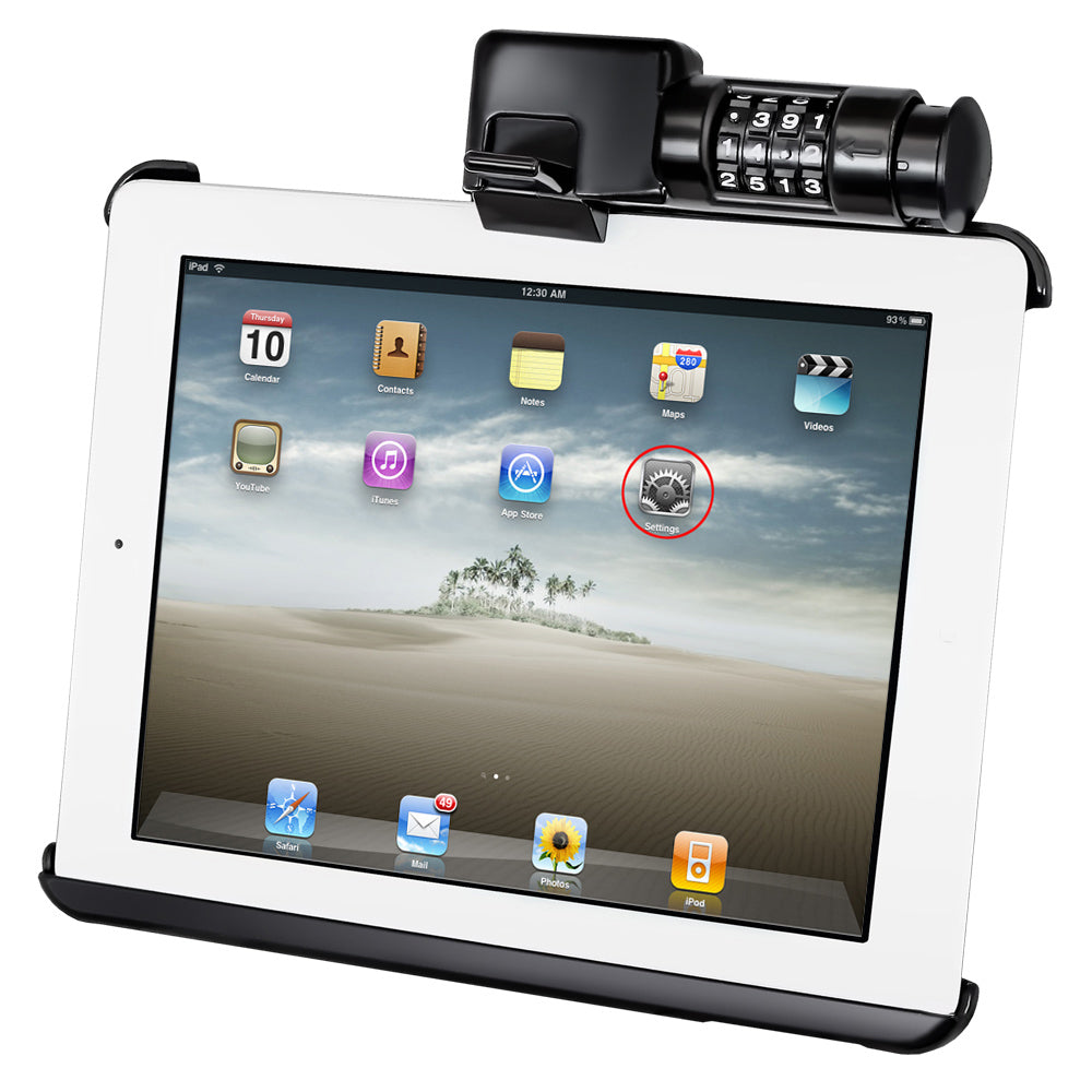 RAM latch n lock cradle voor Apple iPad 1 4 - RAM Mounts RAM-HOL-AP8LU
