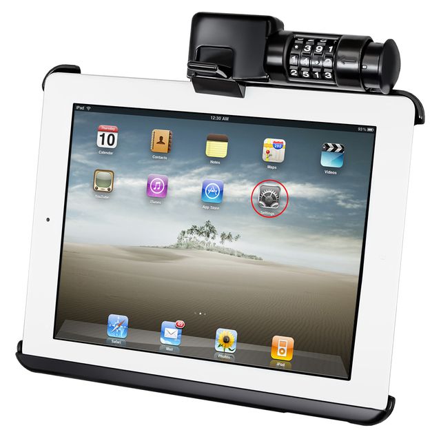 RAM Latch-N-Lock™ voor Apple iPad Gen 1-2 met stuur U-Bout Base - RAM Mounts RAM-B-149Z-AP8LU afbeelding 5