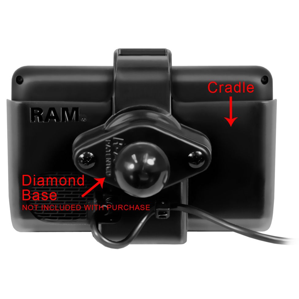 RAM EZ-Roll'r™ Cradle voor Garmin dezl™ 560LMT & 560LT - RAM Mounts RAM-HOL-GA43U afbeelding 3