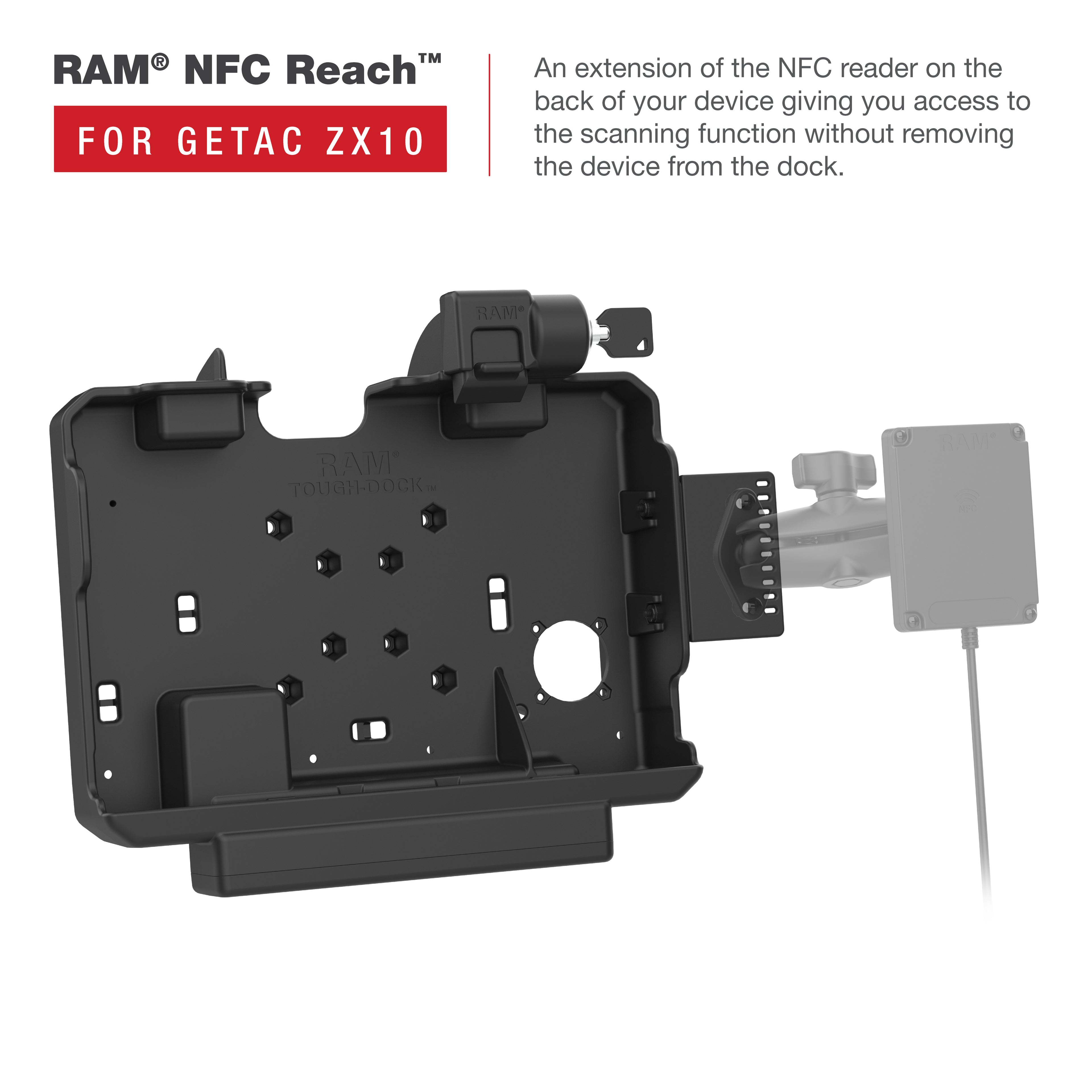 RAM Vergrendelbare Houder op Maat voor Getac ZX10 - RAM Mounts RAM-HOL-GE4KLU afbeelding 6