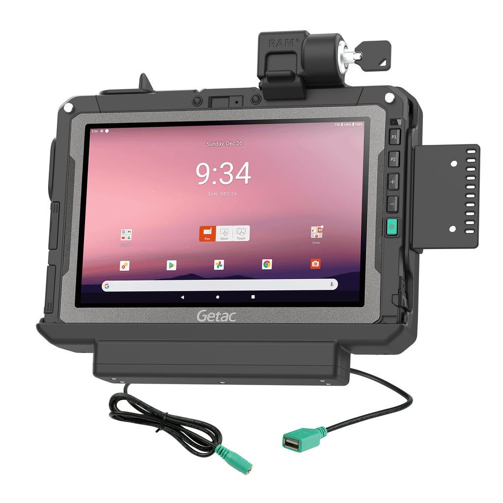 RAM Vergrendelende Power + Data Dock voor Getac ZX10 - RAM Mounts RAM-HOL-GE4PDKLU afbeelding 1