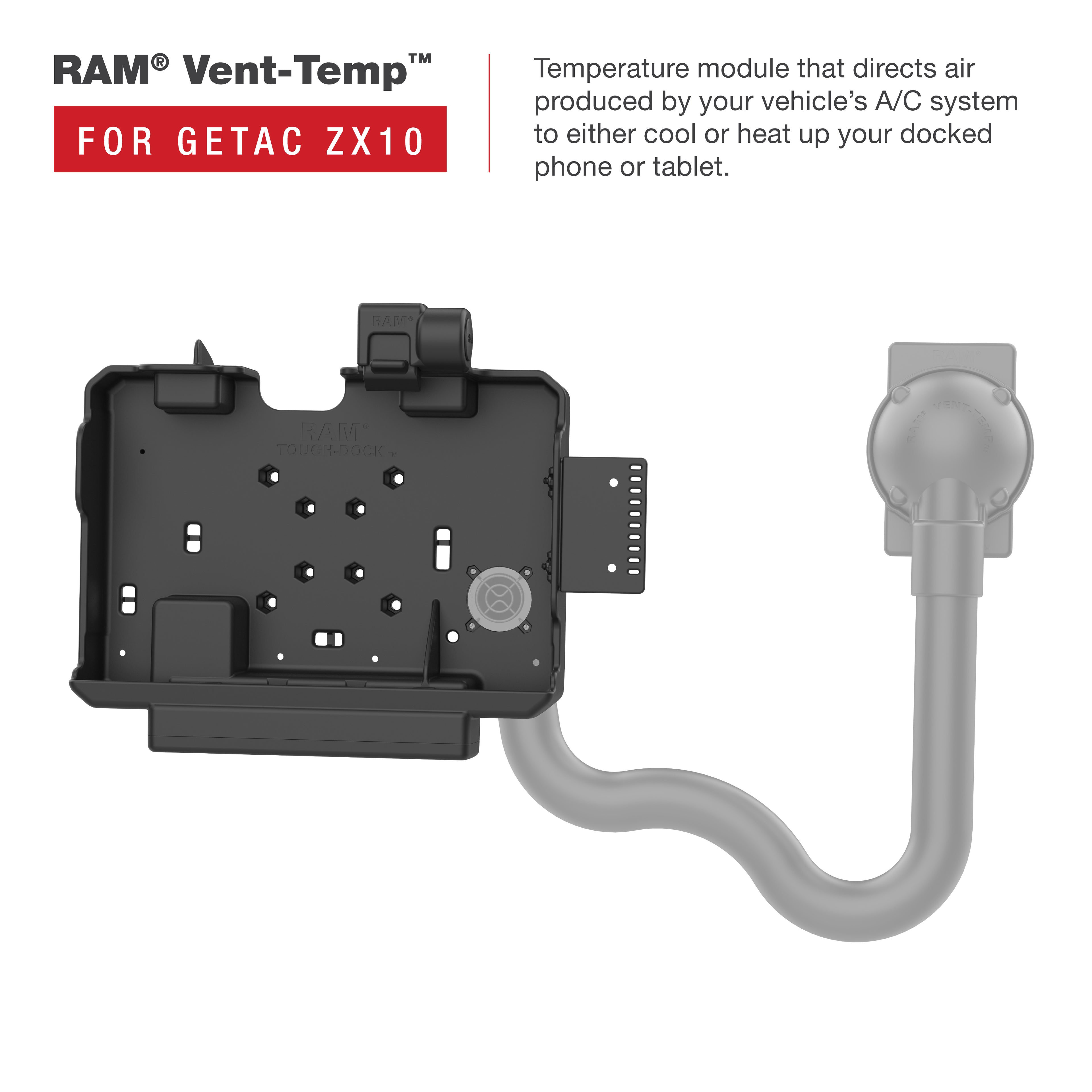 RAM Powered Dock op Maat voor Getac ZX10 - RAM Mounts RAM-HOL-GE4PU afbeelding 4