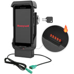 RAM Vergrendelbaar Gevoed Dock + USB-A voor Honeywell CT40/45/47 - Verwarmde Pennen - RAM Mounts RAM-HOL-HON12PDHLU afbeelding 1