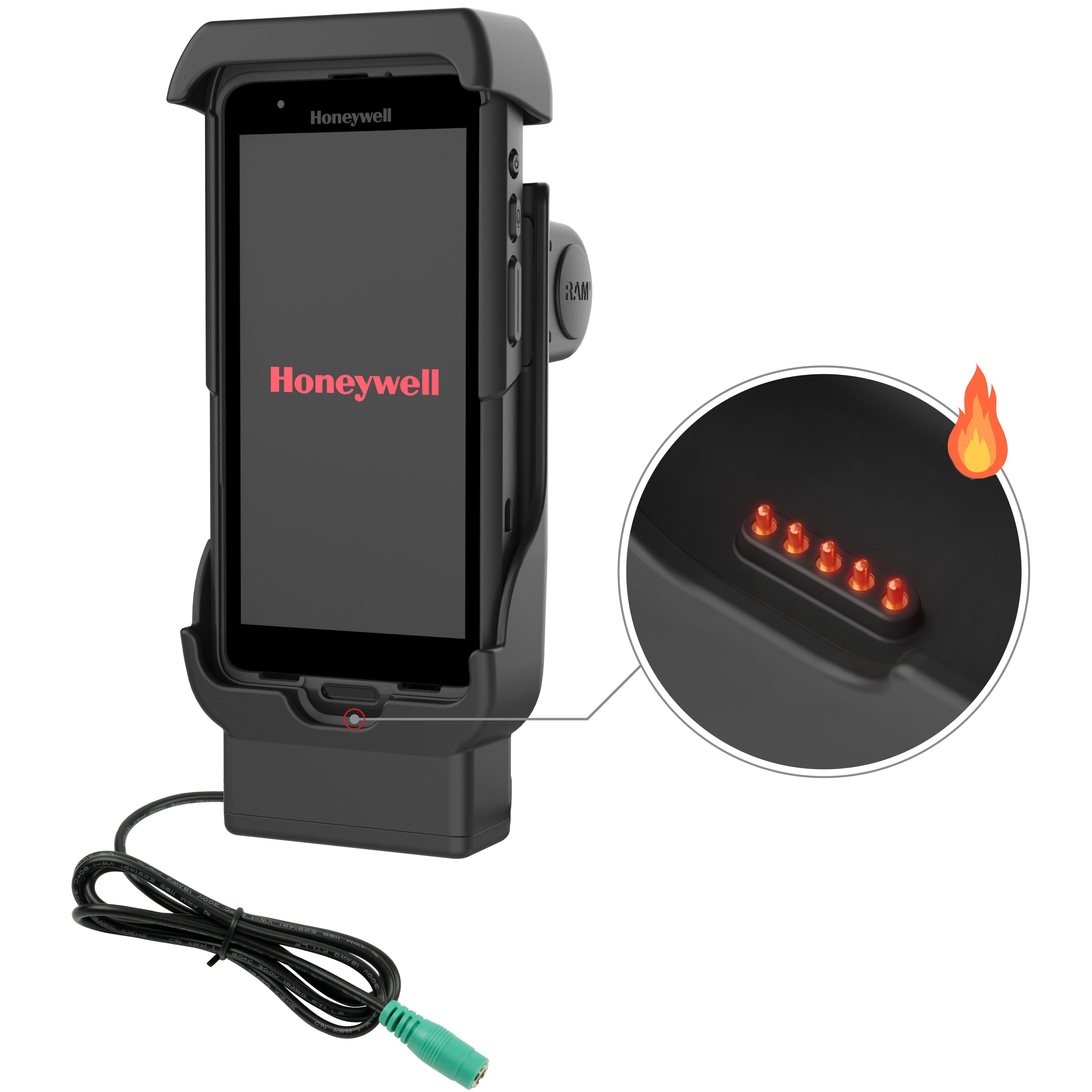 RAM Powered Dock voor Honeywell CT40/45/47 - Verwarmde pinnen - RAM Mounts RAM-HOL-HON12PHU afbeelding 1