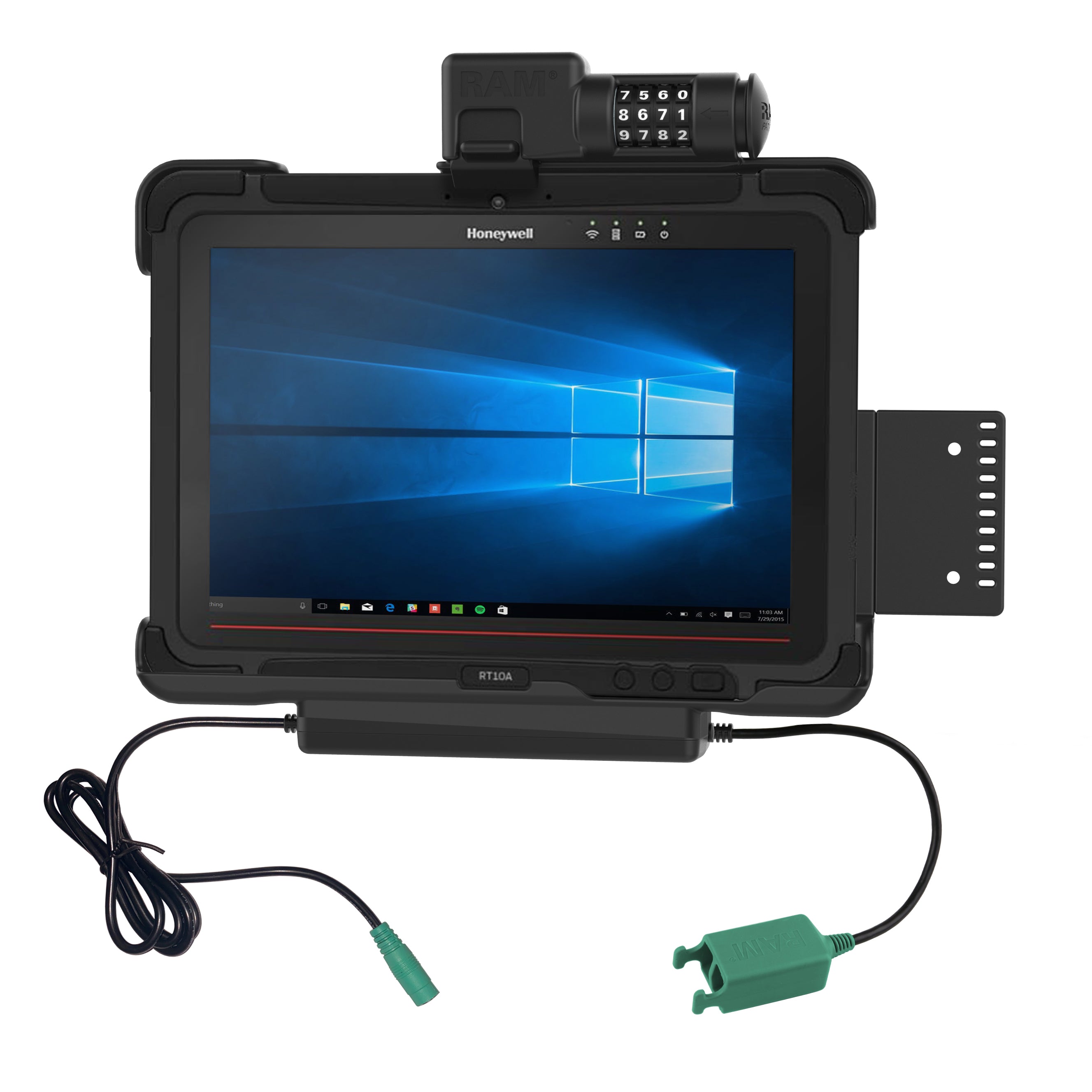 RAM Combi Vergrendeld Power + Dual USB Dock voor Honeywell RT10 Tablet - RAM Mounts RAM-HOL-HON9PD2CLU afbeelding 1