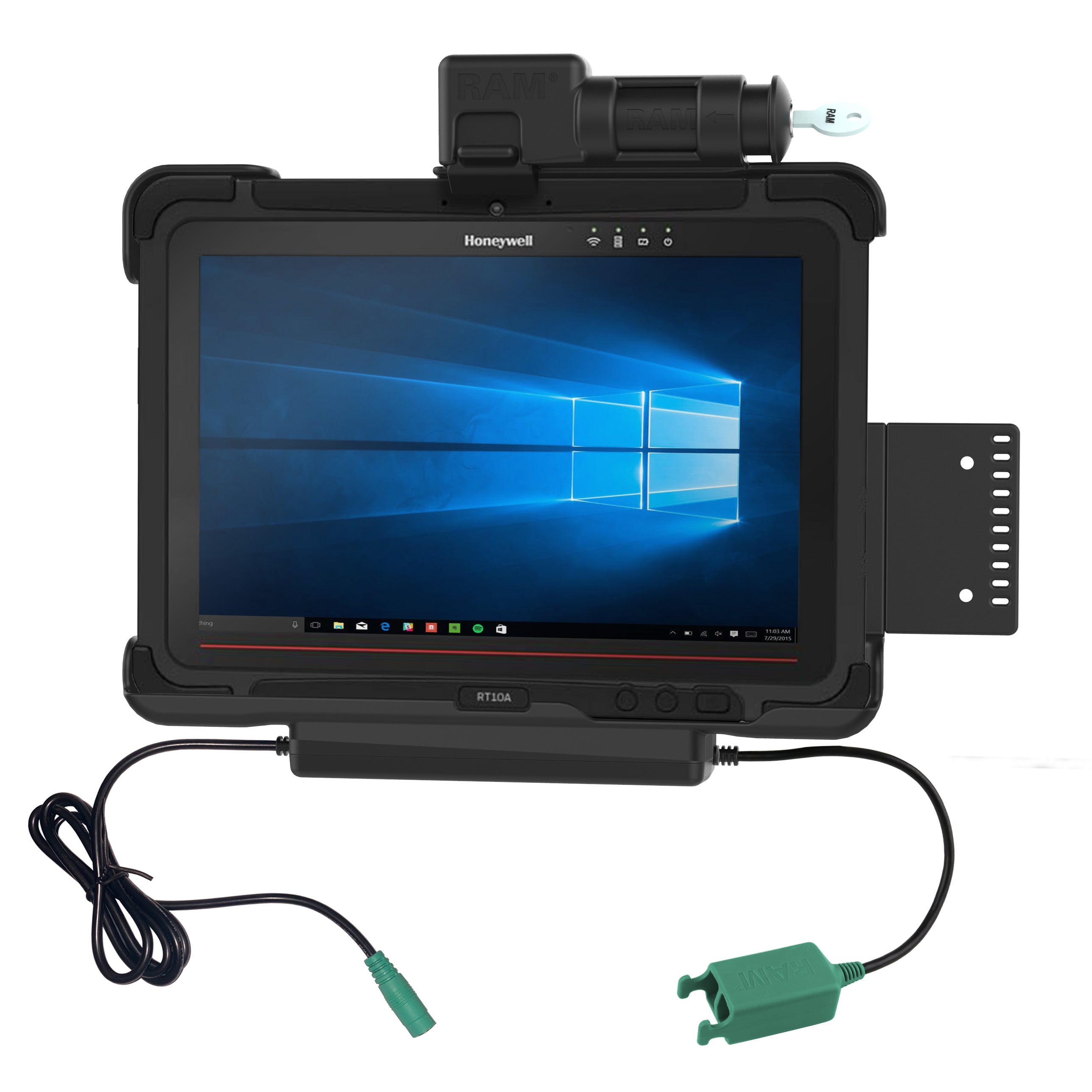 RAM sleutelvergrendelingsvoeding dubbele USB dock voor honeywell RT10 tablet - RAM Mounts RAM-HOL-HON9PD2KLU