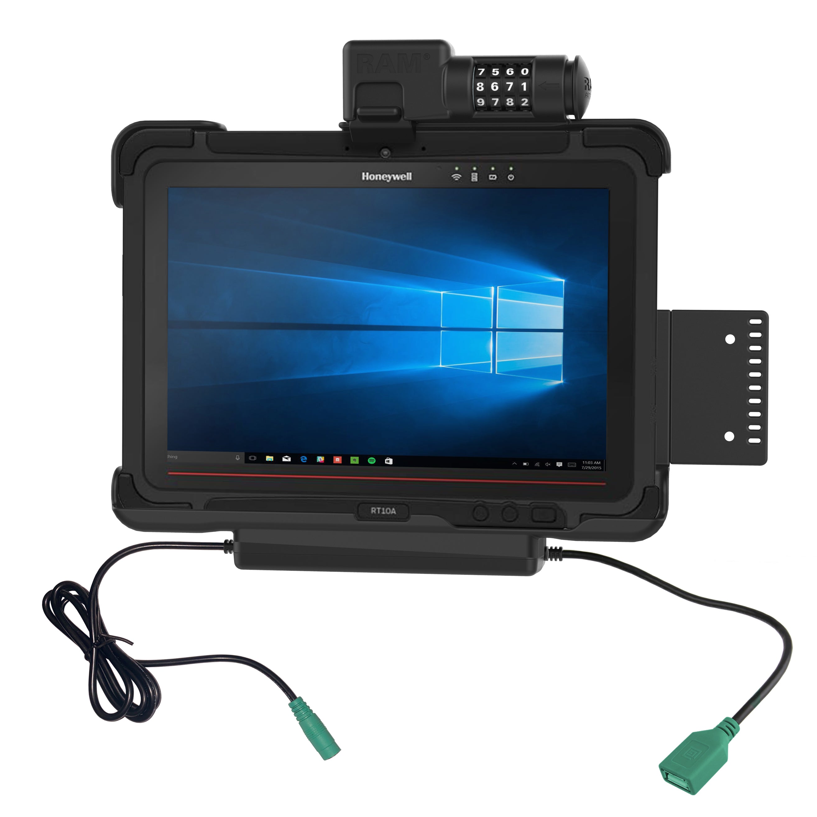 RAM combi vergrendeld power data dock voor honeywell RT10 tablet - RAM Mounts RAM-HOL-HON9PDCLU